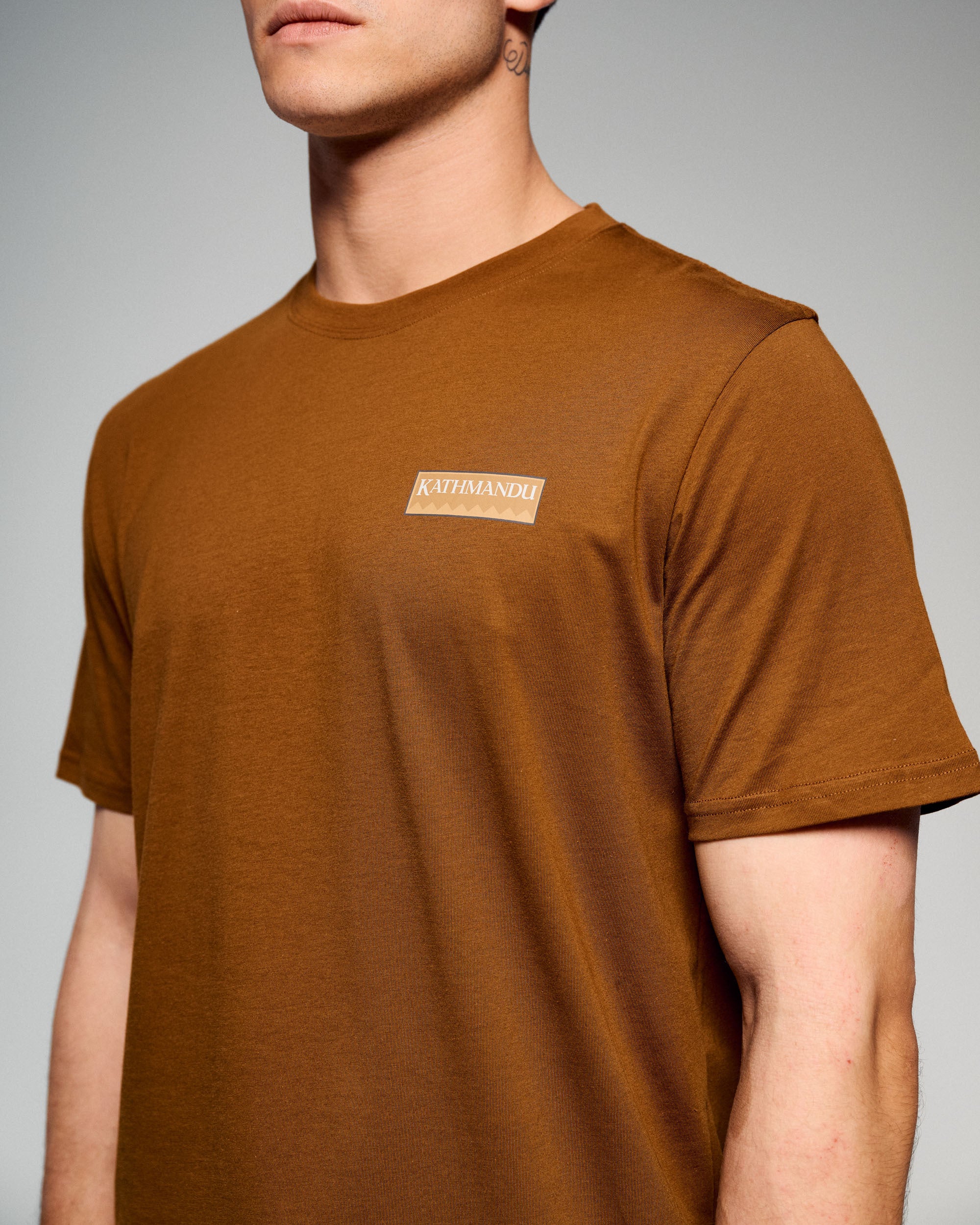 Men's Heritage Logo Organic Cotton Tee - Bark - Image 3