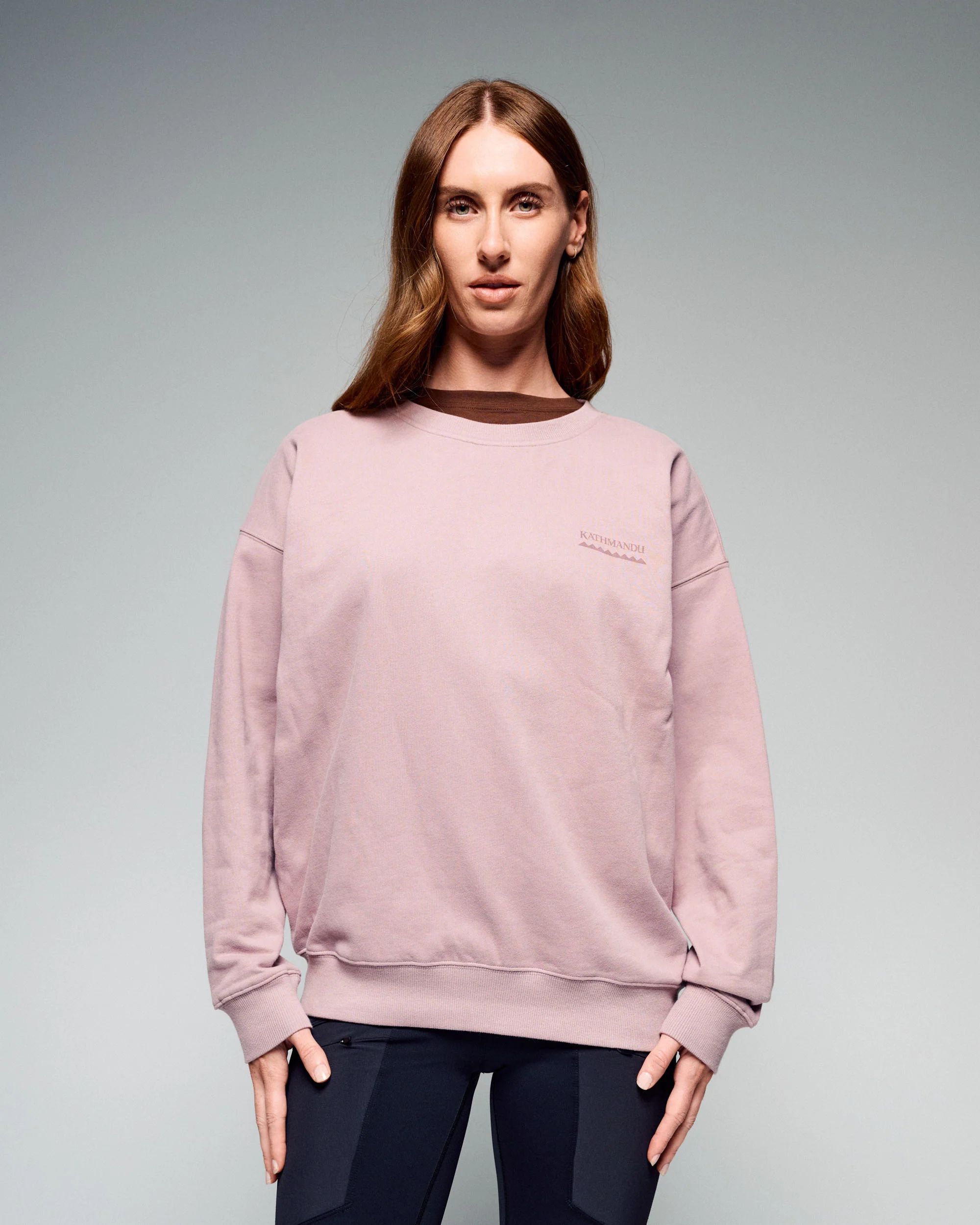 Women's Heritage Logo Slouchy Brushed Crew - Light Thistle - Image 3