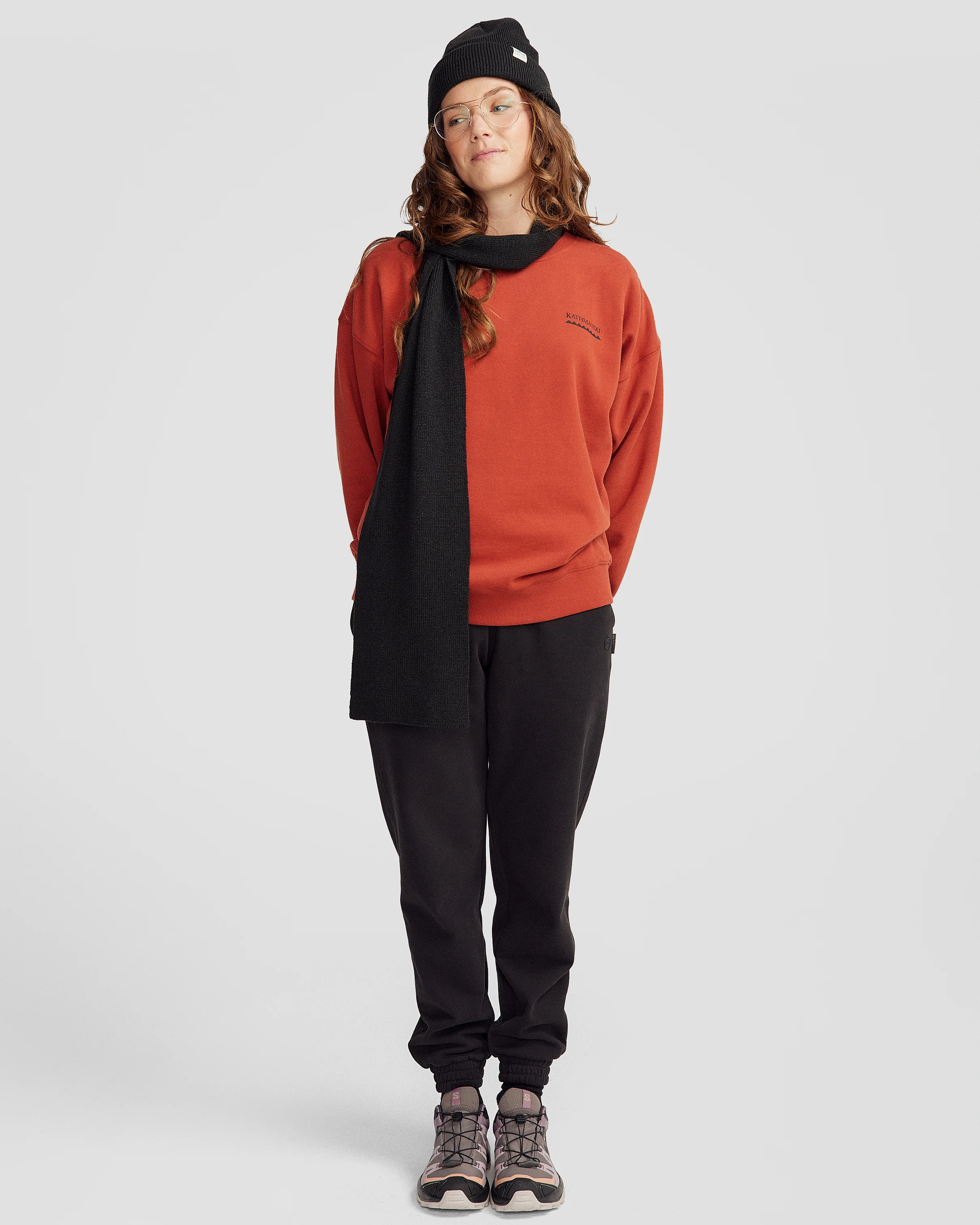 Women's Heritage Logo Slouchy Brushed Crew - Redwood - Image 2