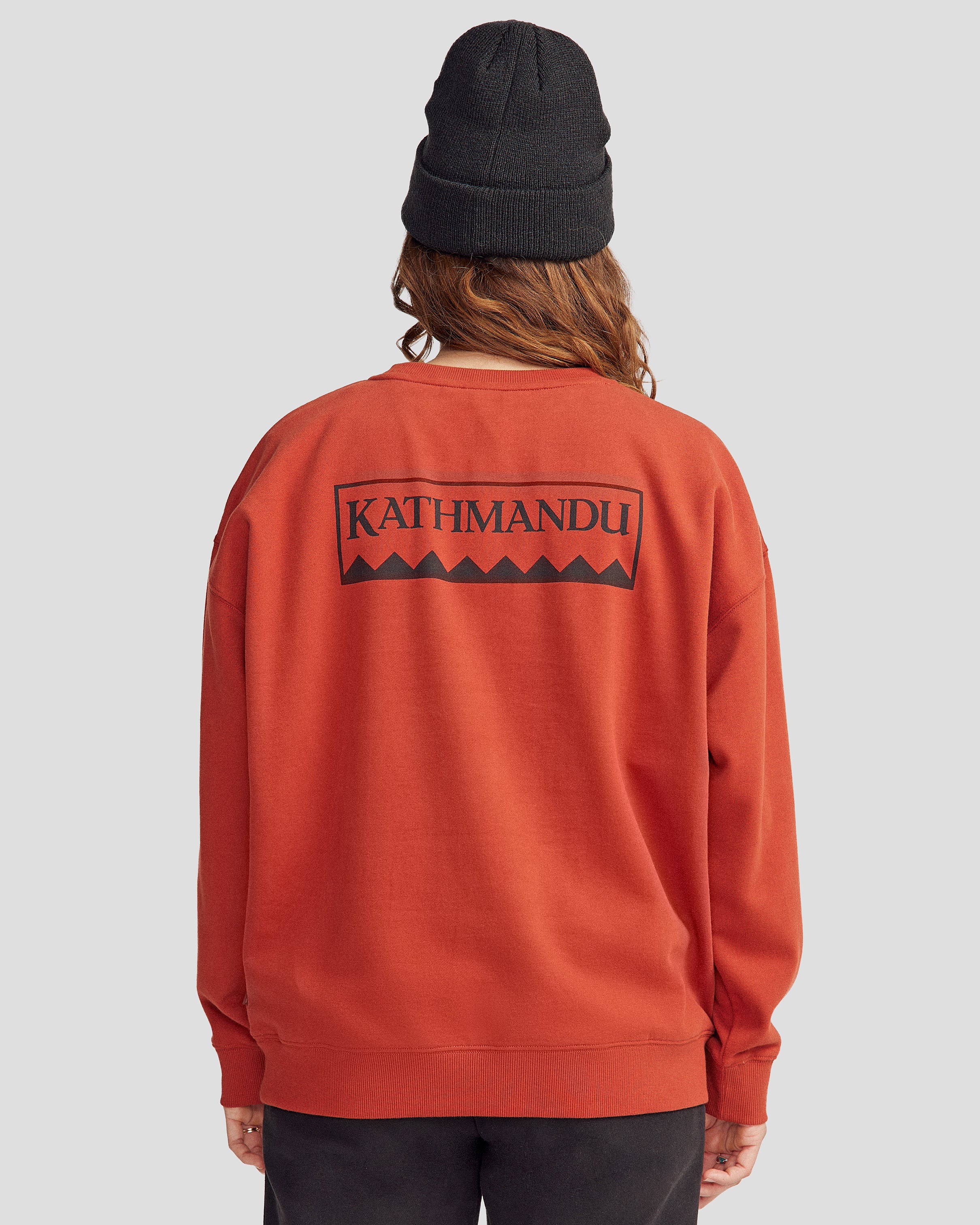 Women's Heritage Logo Slouchy Brushed Crew - Redwood - Image 4