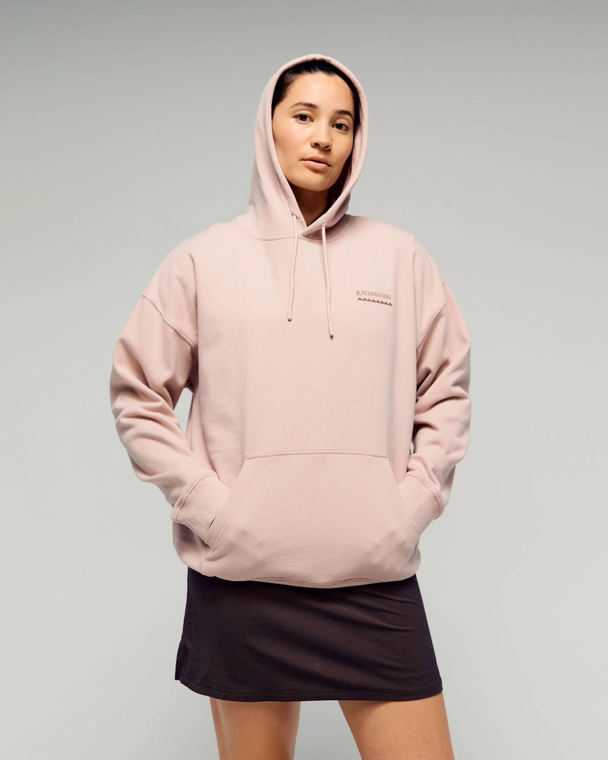 Women's Heritage Logo Slouchy Brushed Hoodie - Light Taupe - Image 2