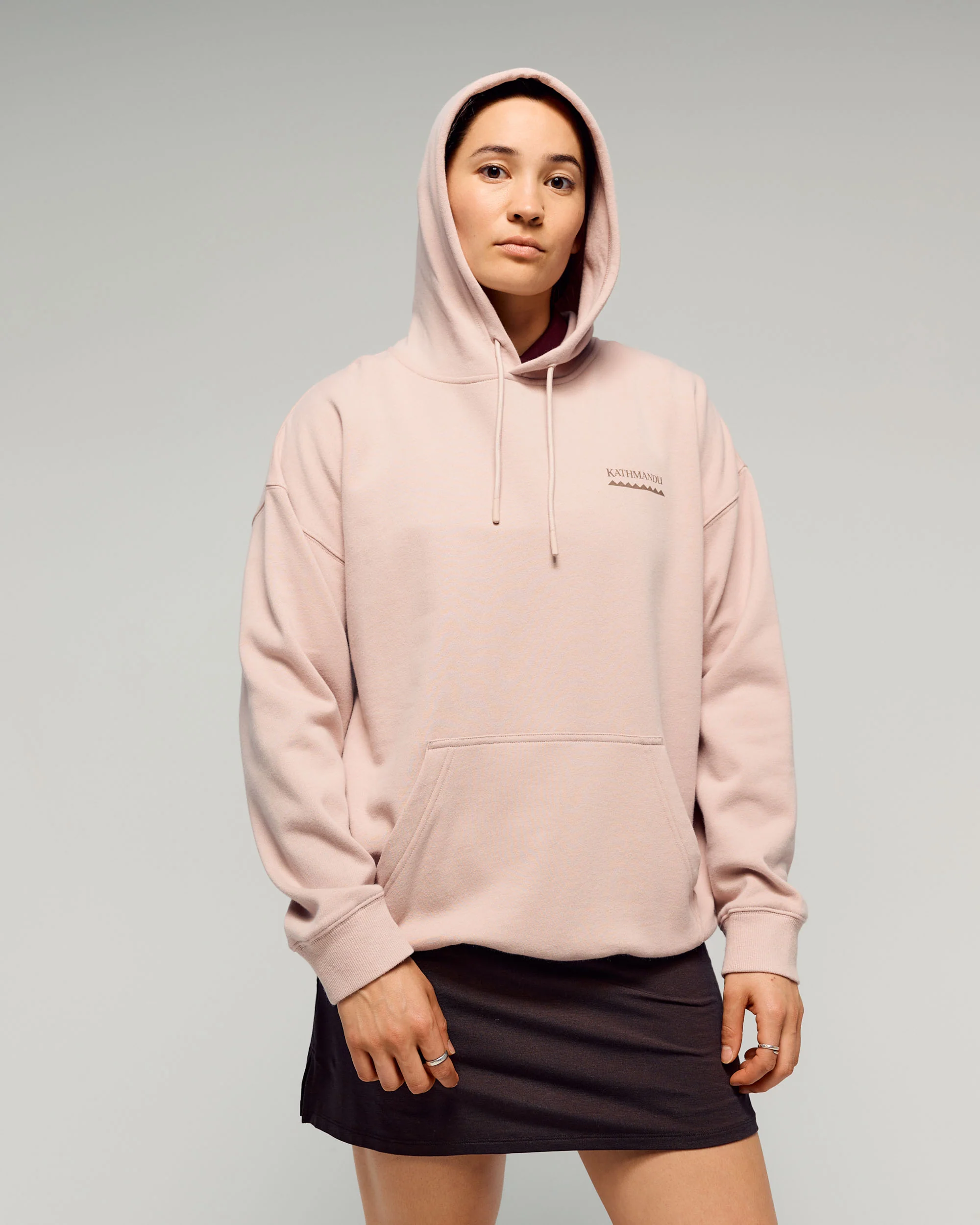 Women's Heritage Logo Slouchy Brushed Hoodie - Light Taupe - Image 4