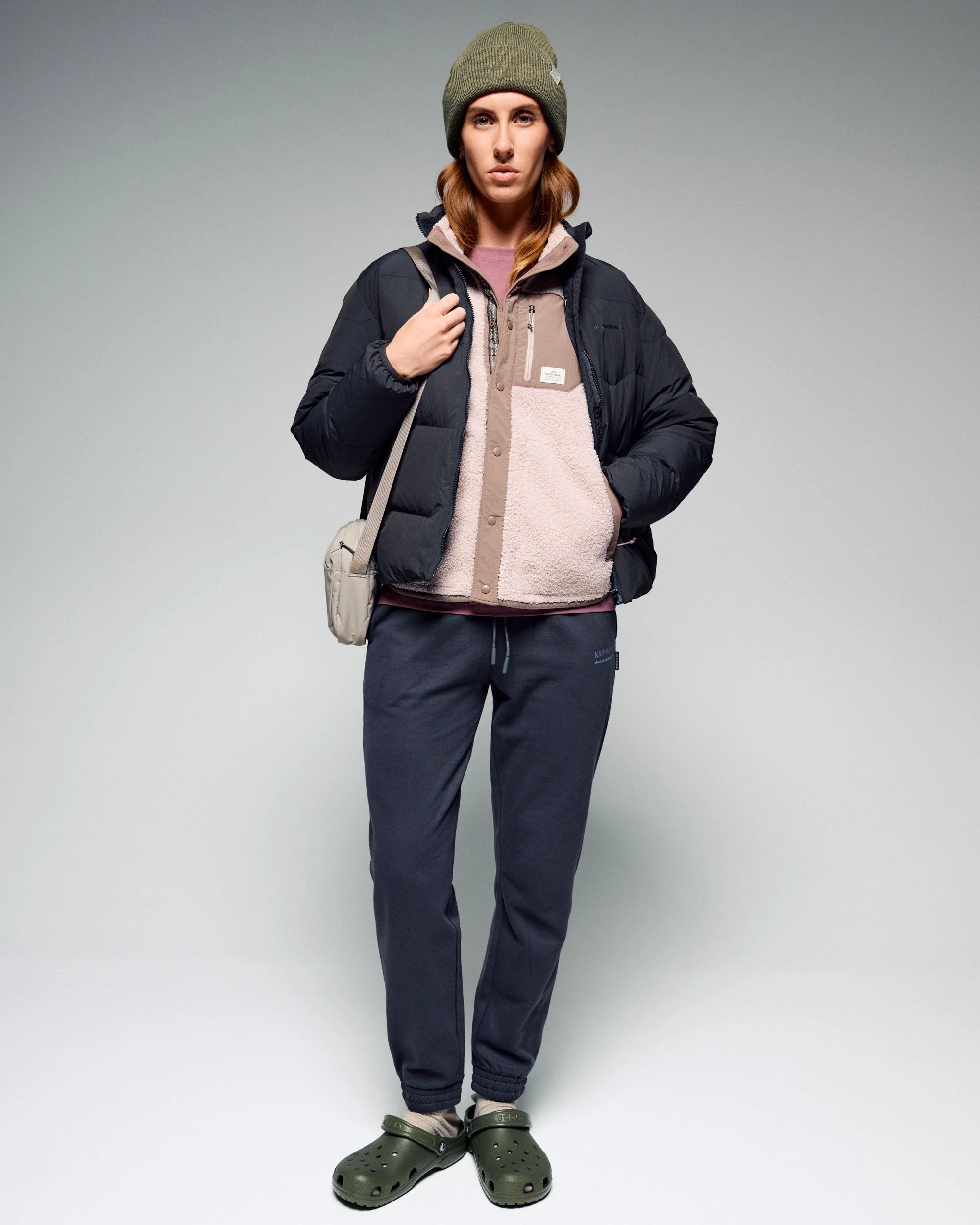 Women's Heritage Logo Slouchy Brushed Joggers - Shale - Image 2