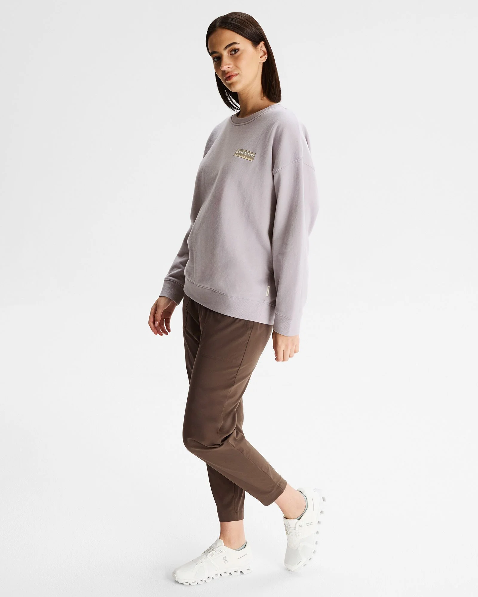 Women's Heritage Logo Slouchy LT BB Crew Sweatshirt - Light Haze - Image 2