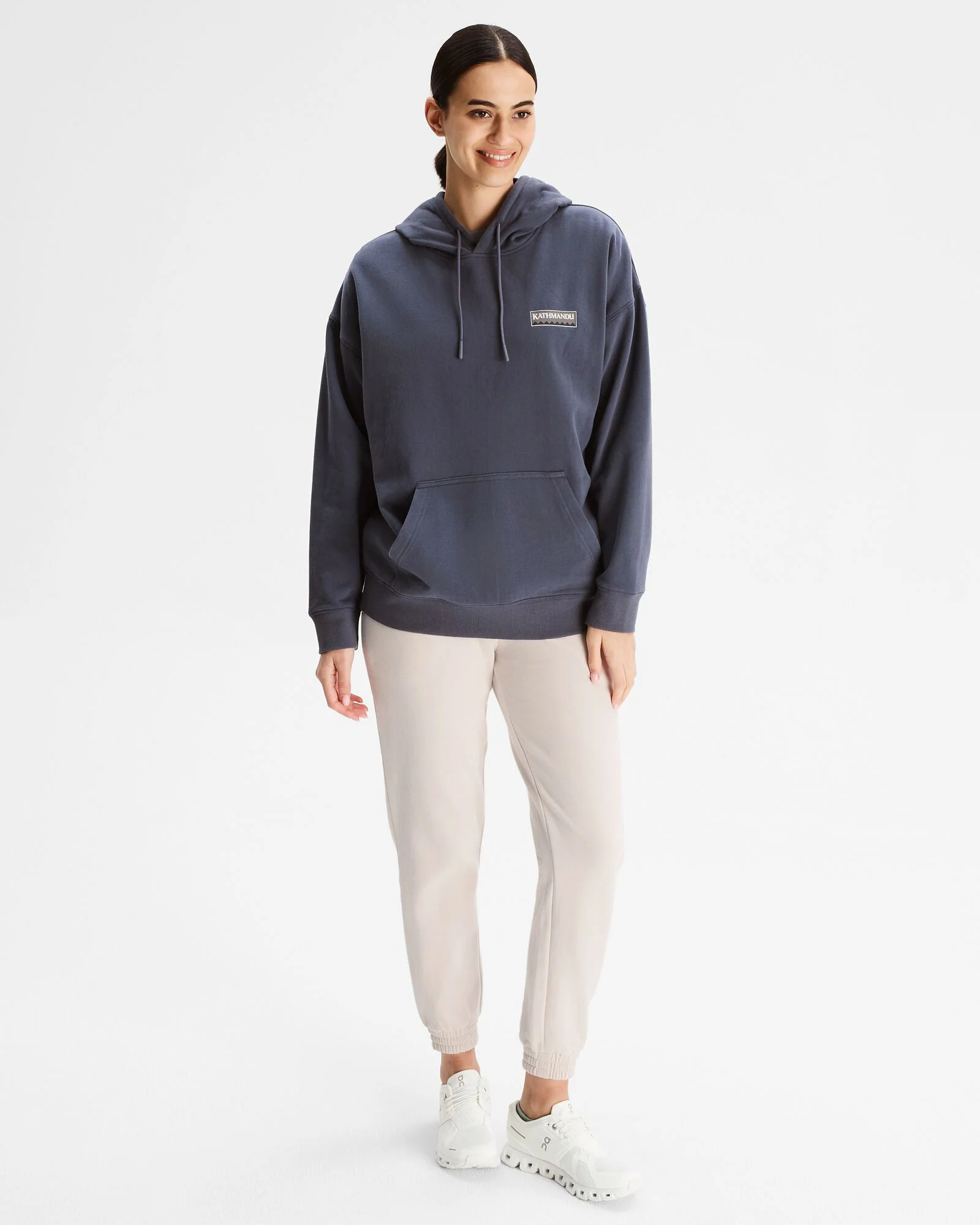 Women's Heritage Logo Slouchy LT BB Hoodie - Mid Navy - Image 2