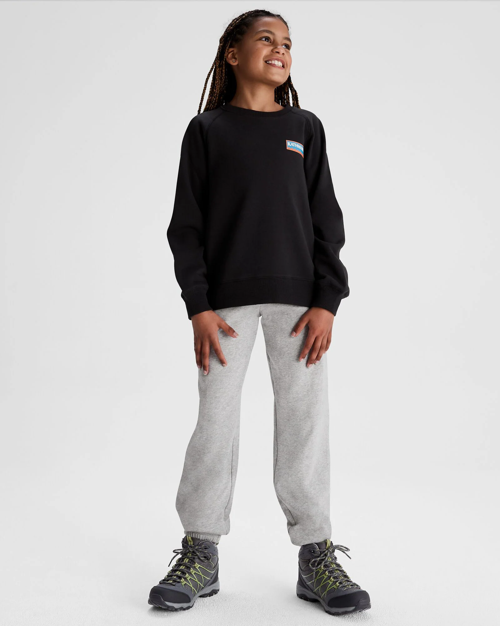 Youth Heritage Logo LT BB Crew Sweatshirt - Black Stingray - Image 2