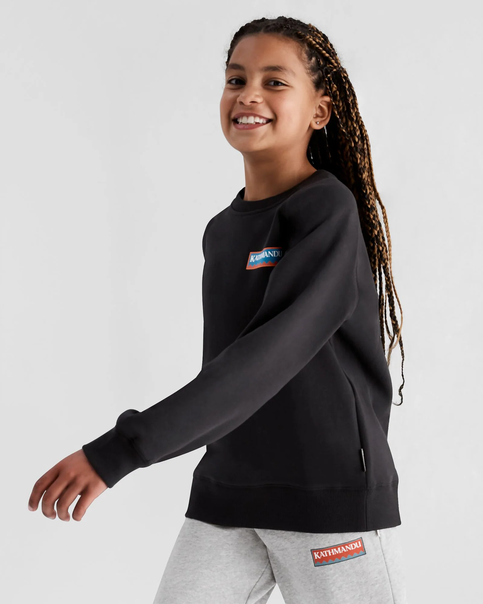 Youth Heritage Logo LT BB Crew Sweatshirt - Black Stingray - Image 3