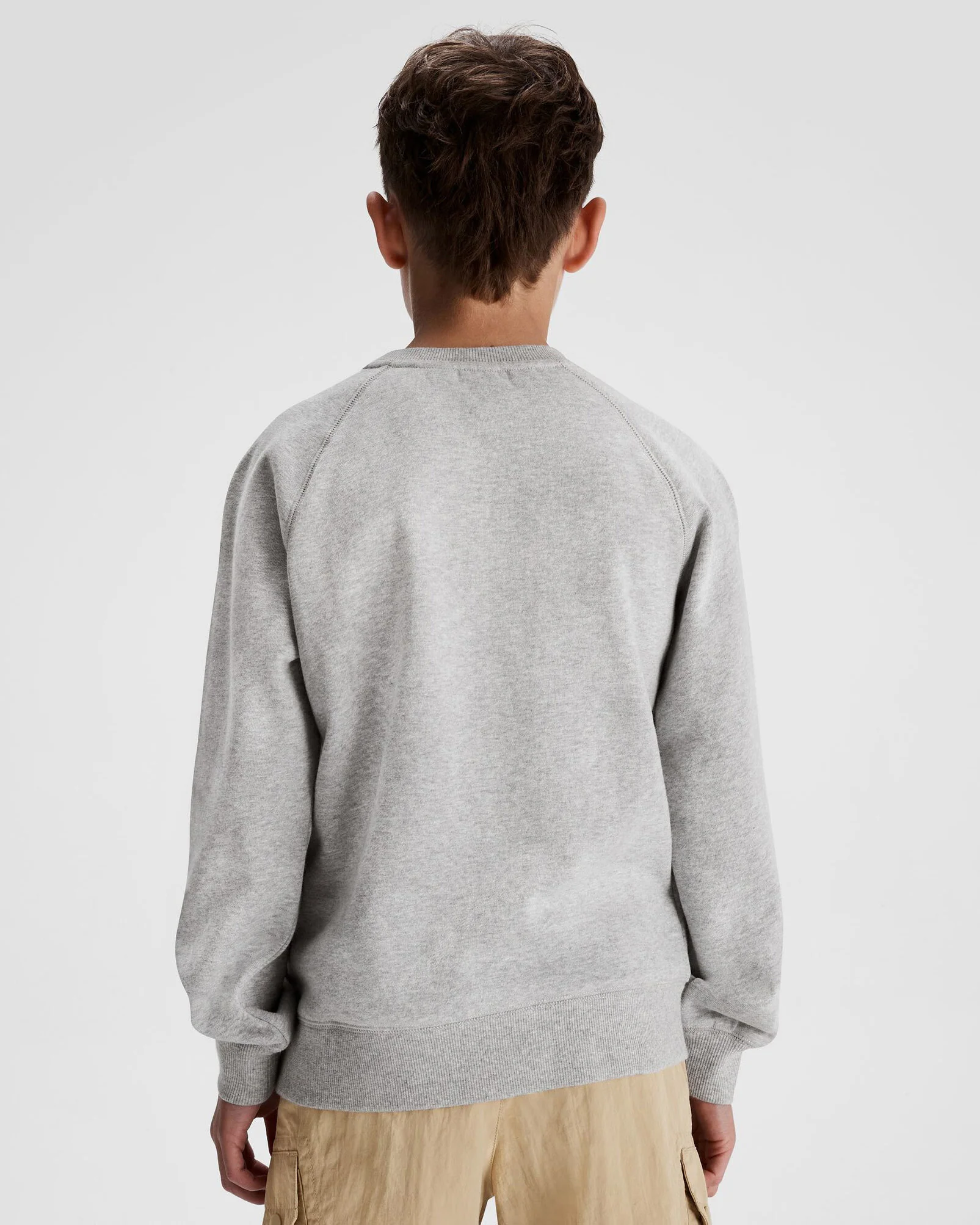 Youth Heritage Logo LT BB Crew Sweatshirt - Light Grey Marle - Image 4