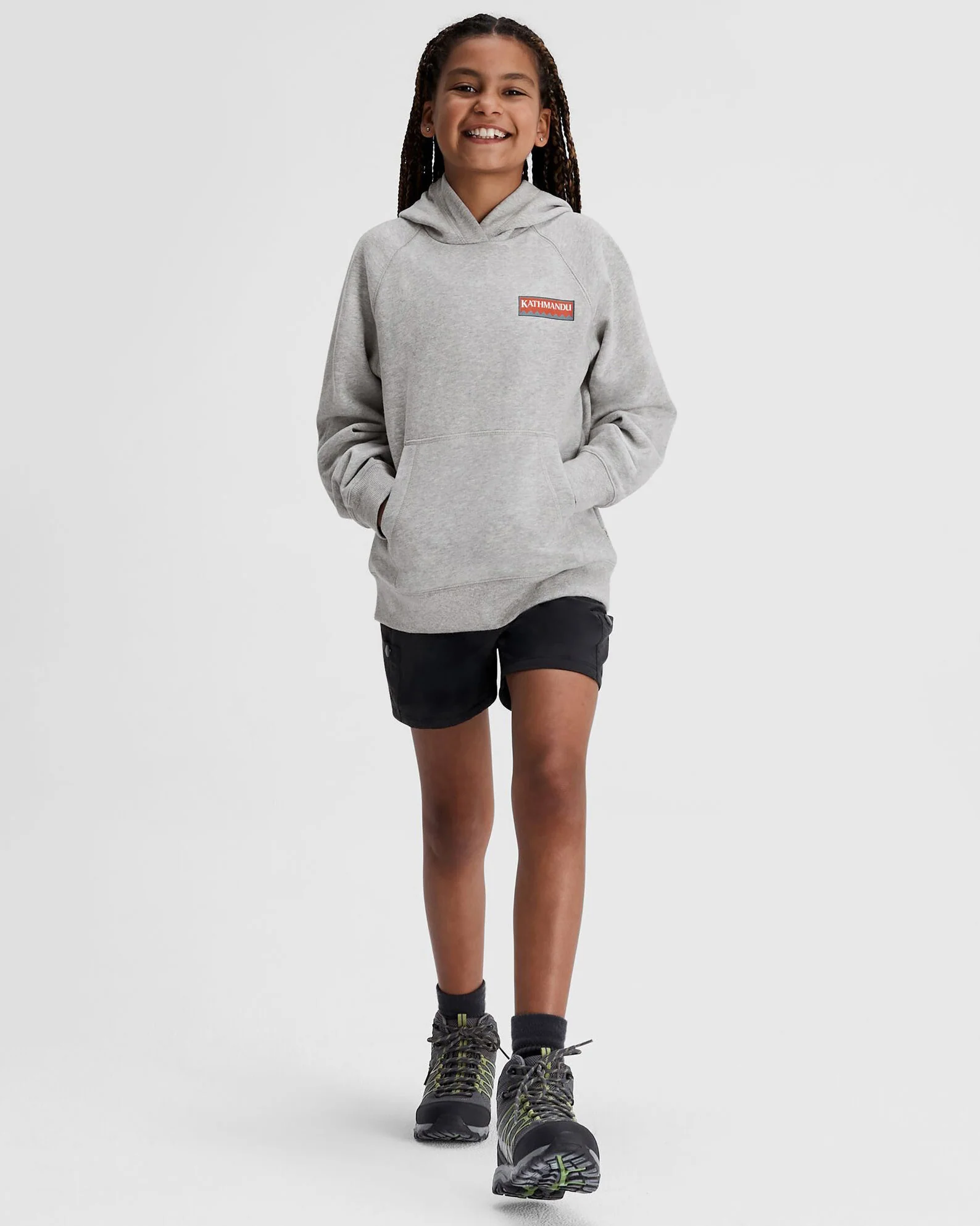 Youth Heritage Logo LT BB Hoodie - Light Grey Marle - Image 2