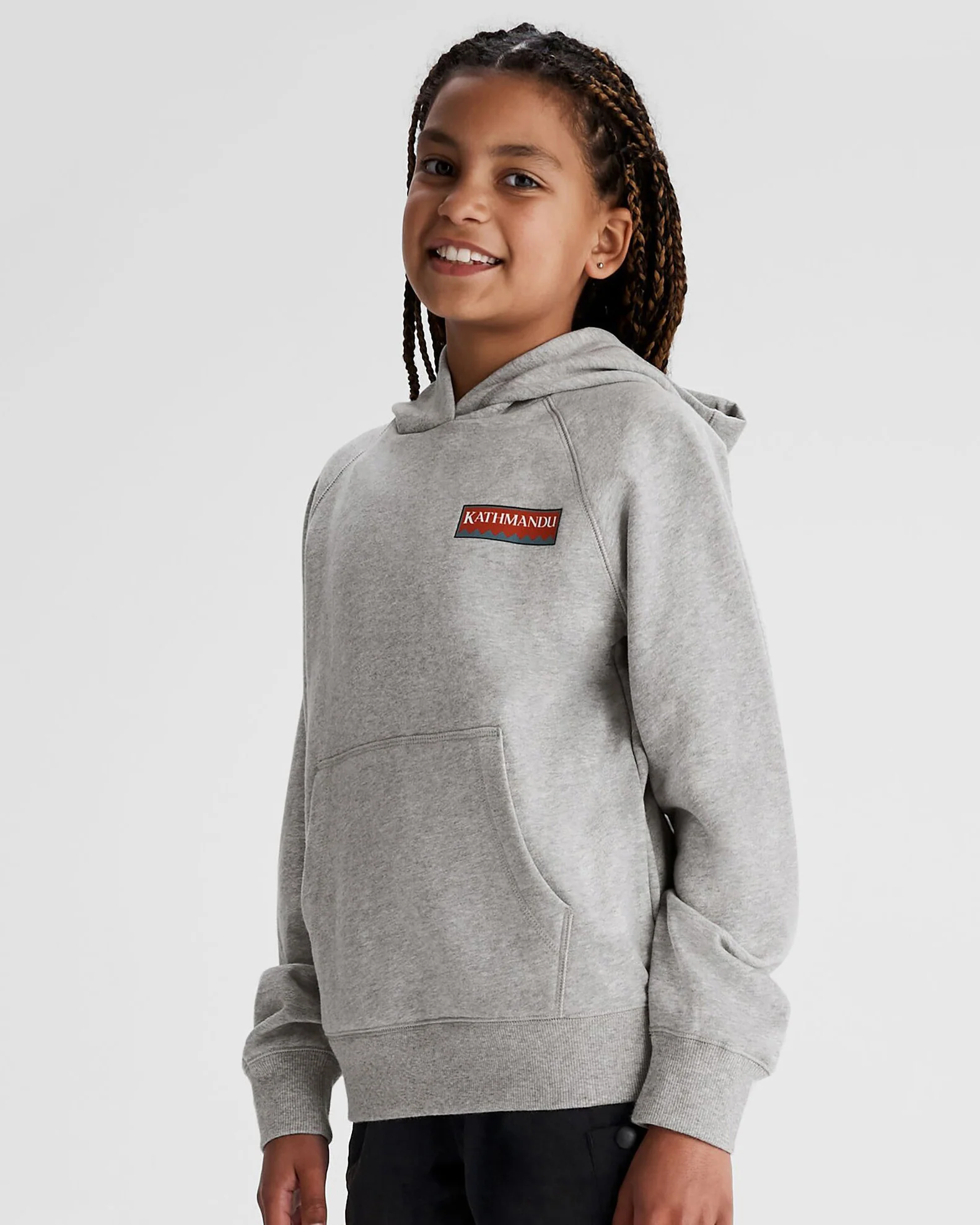 Youth Heritage Logo LT BB Hoodie - Light Grey Marle - Image 3