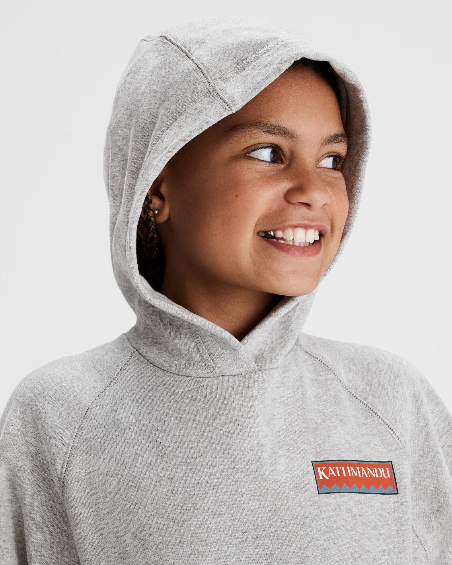 Youth Heritage Logo LT BB Hoodie - Light Grey Marle - Image 5