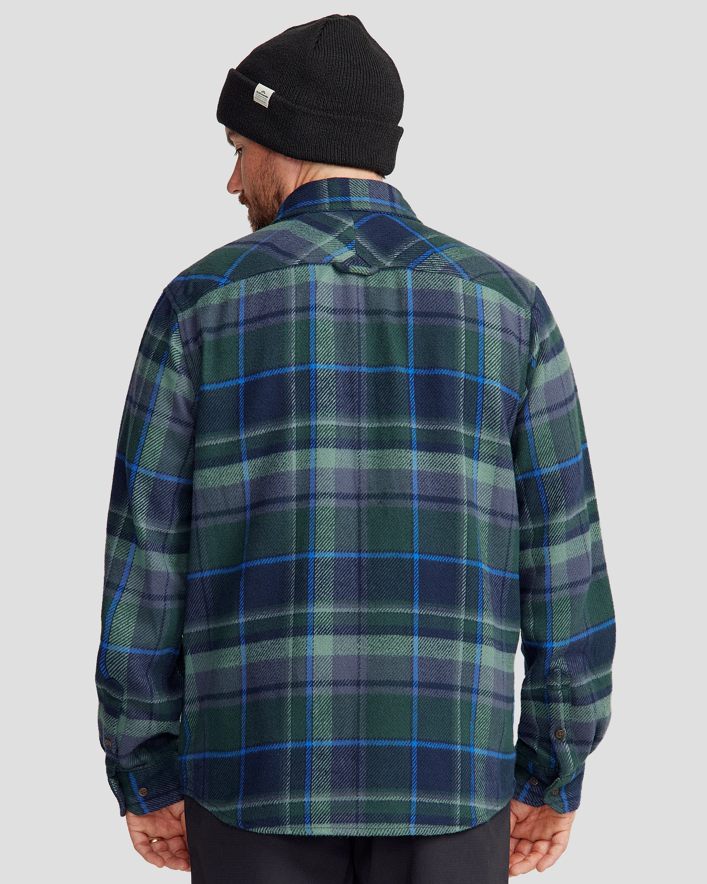 Men's Huntly Long Sleeve Shirt - Hut Plaid Deep Forest - Image 3