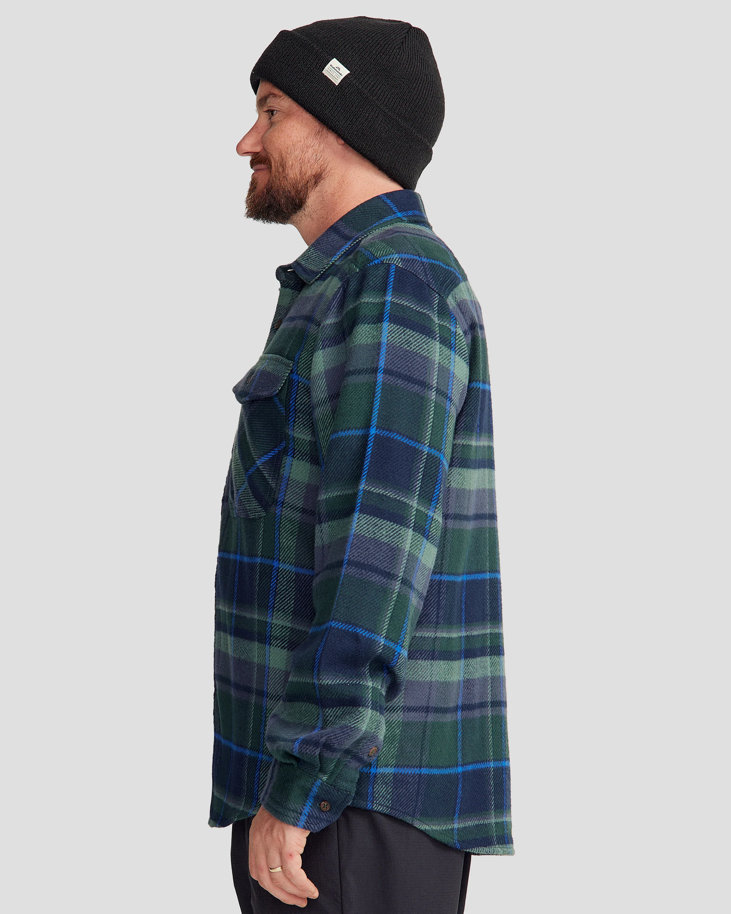 Men's Huntly Long Sleeve Shirt - Hut Plaid Deep Forest - Image 9
