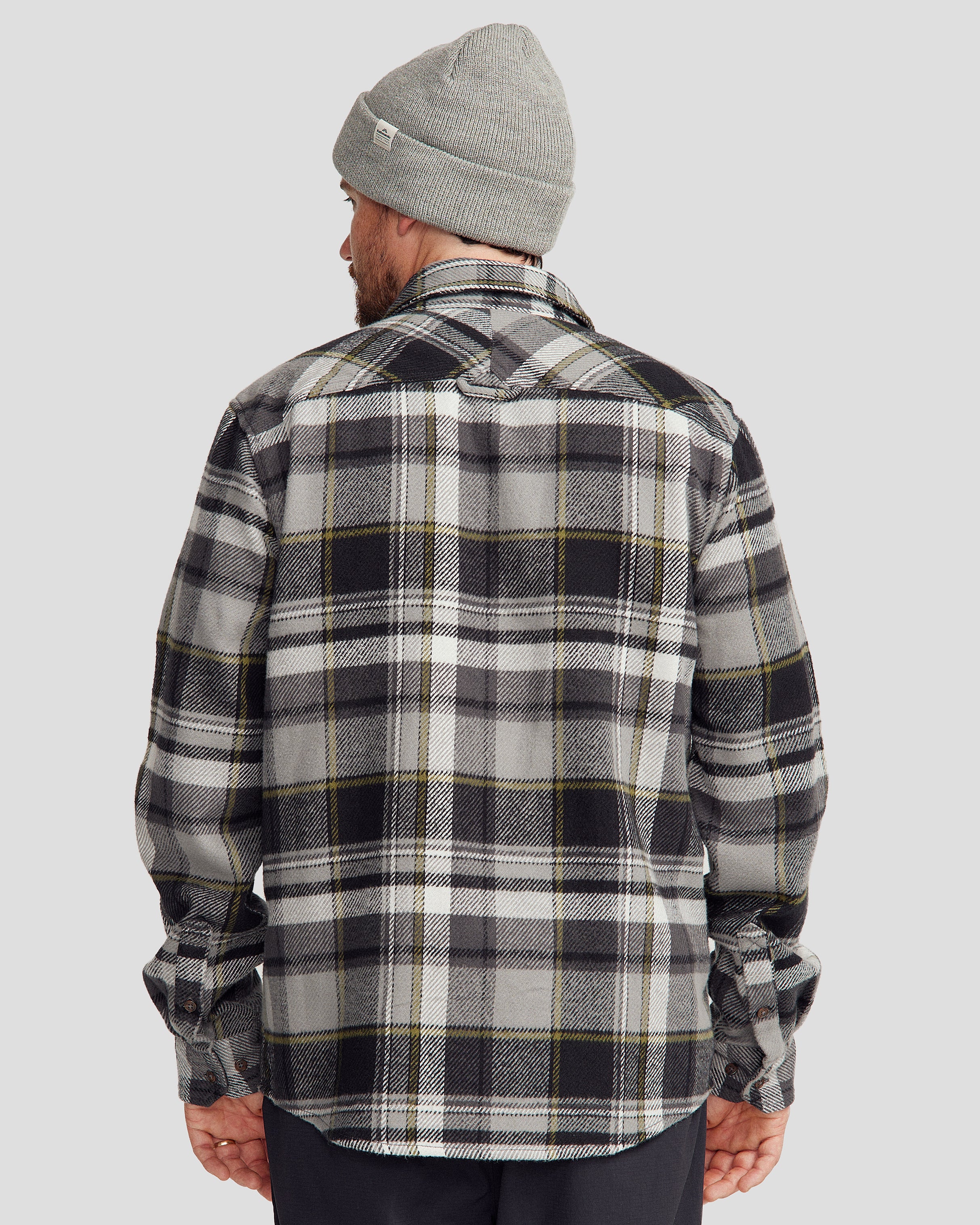 Men's Huntly Long Sleeve Shirt - Hut Plaid Steel Grey - Image 10