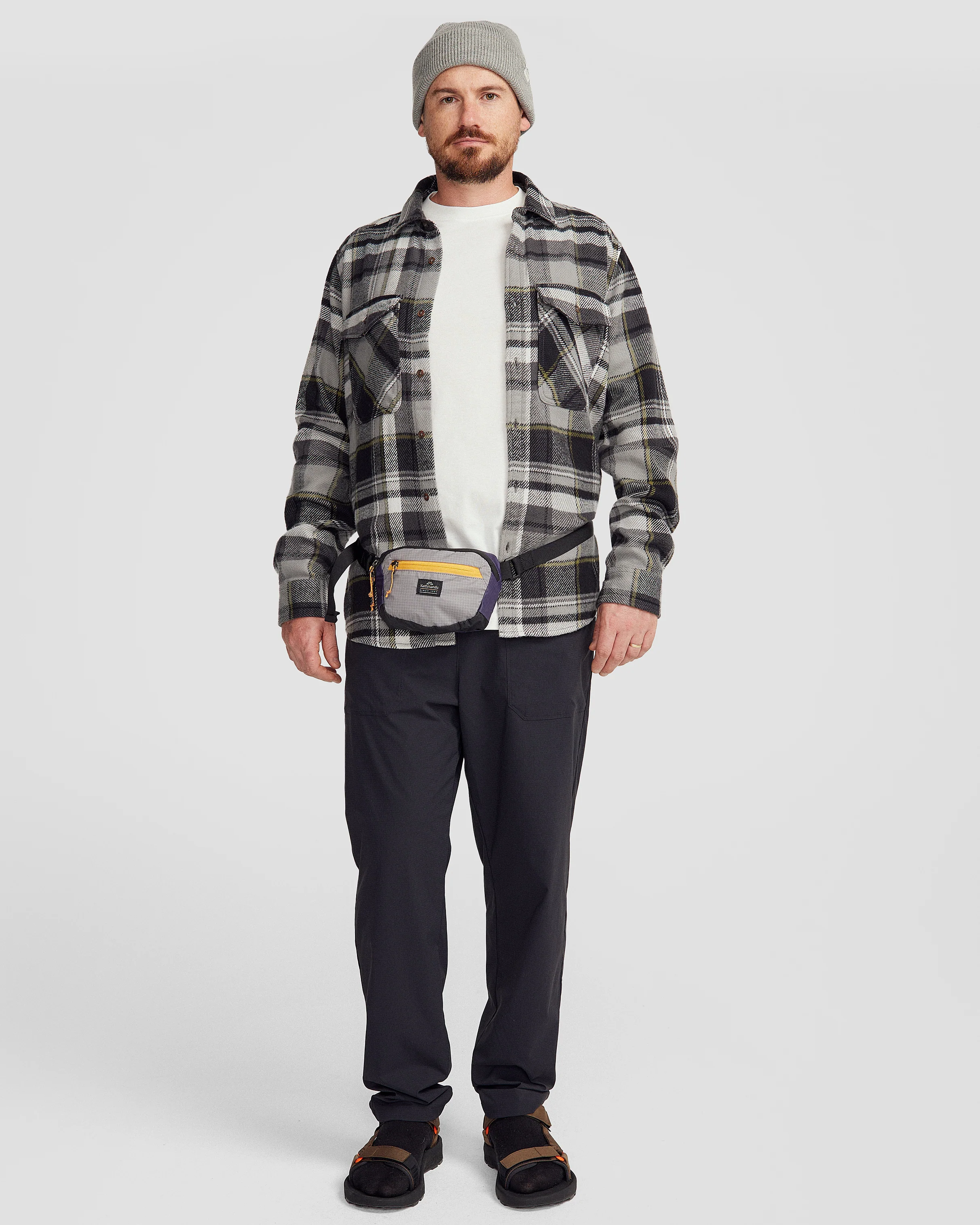 Men's Huntly Long Sleeve Shirt - Hut Plaid Steel Grey - Image 2