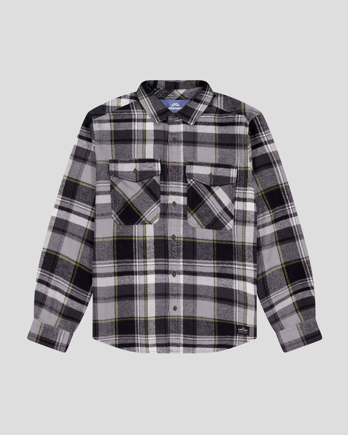 Men's Huntly Long Sleeve Shirt - Hut Plaid Steel Grey - Image 6