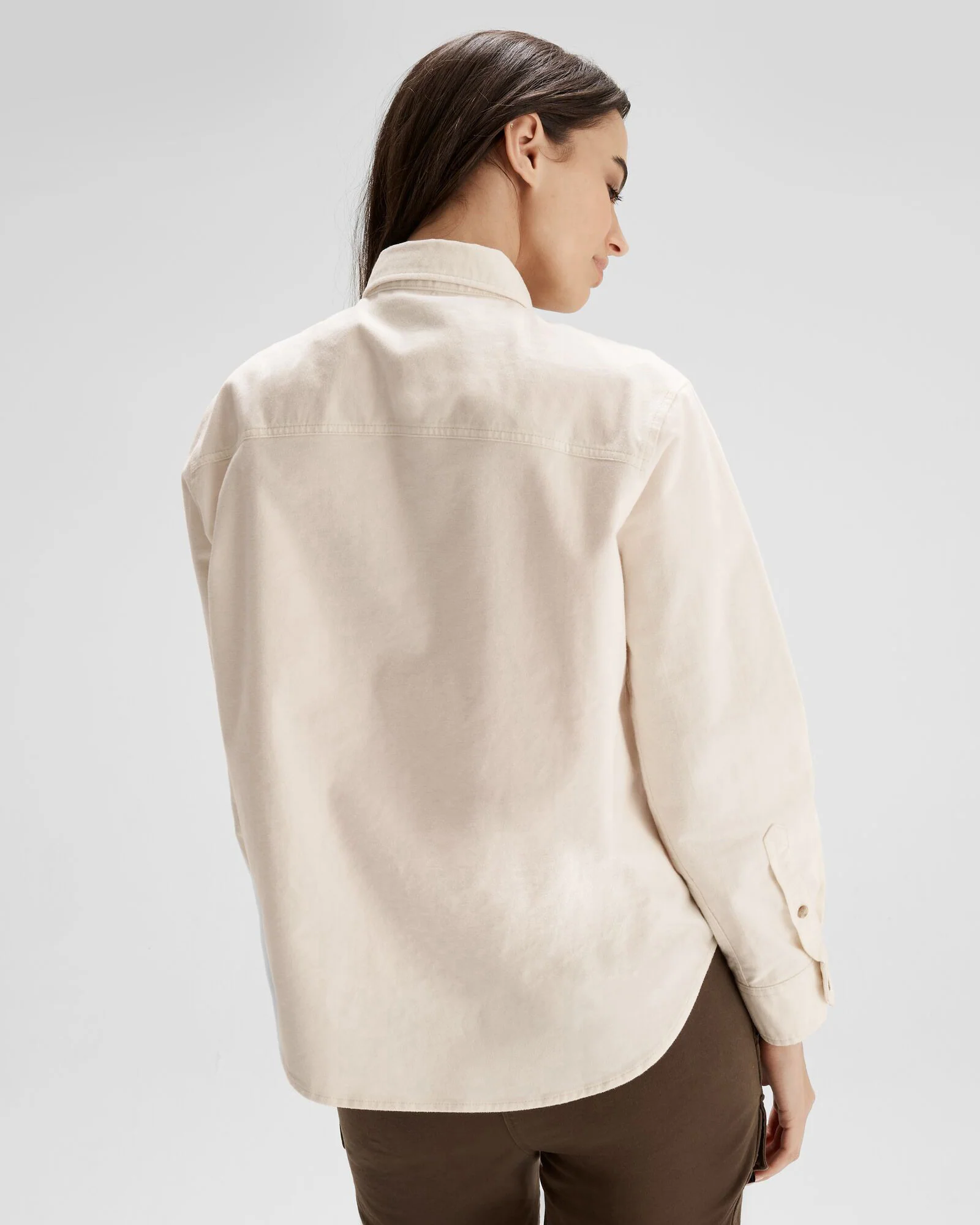 Women's Huntly Moleskin Long Sleeve Shirt - Natural - Image 4