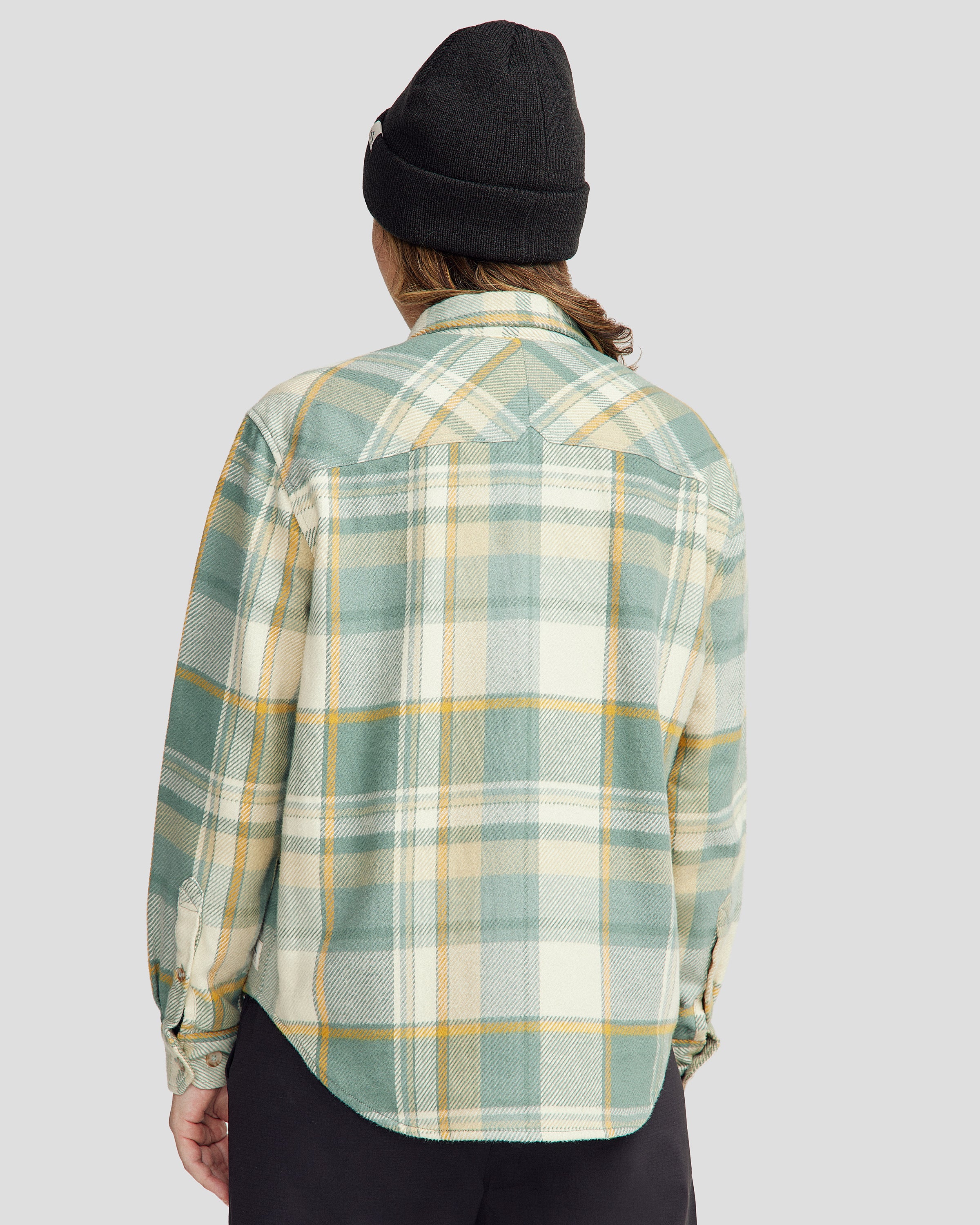 Women’s Huntly Long Sleeve Shirt - Cabin Plaid Light Forest - Image 4