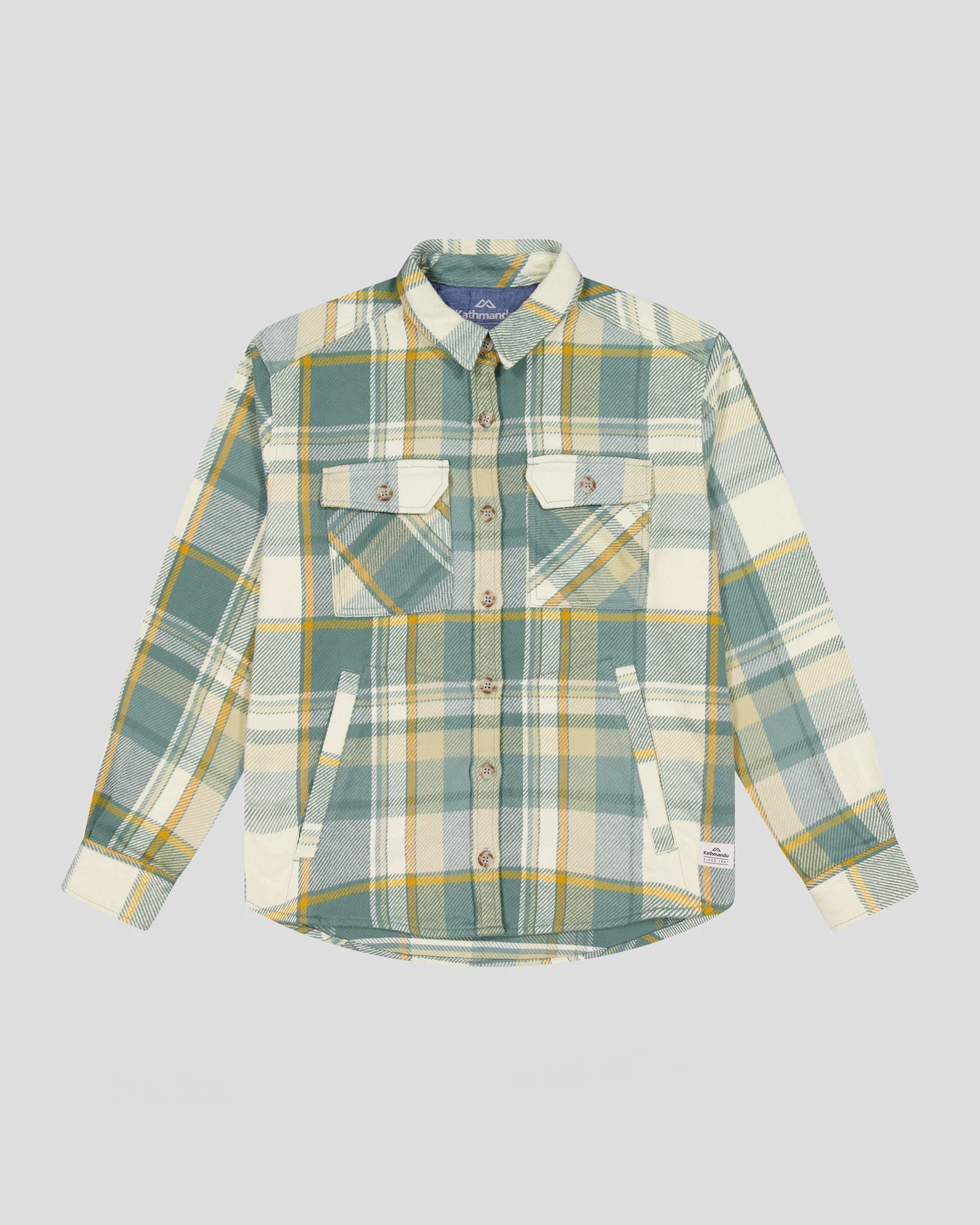 Women’s Huntly Long Sleeve Shirt - Cabin Plaid Light Forest - Image 5