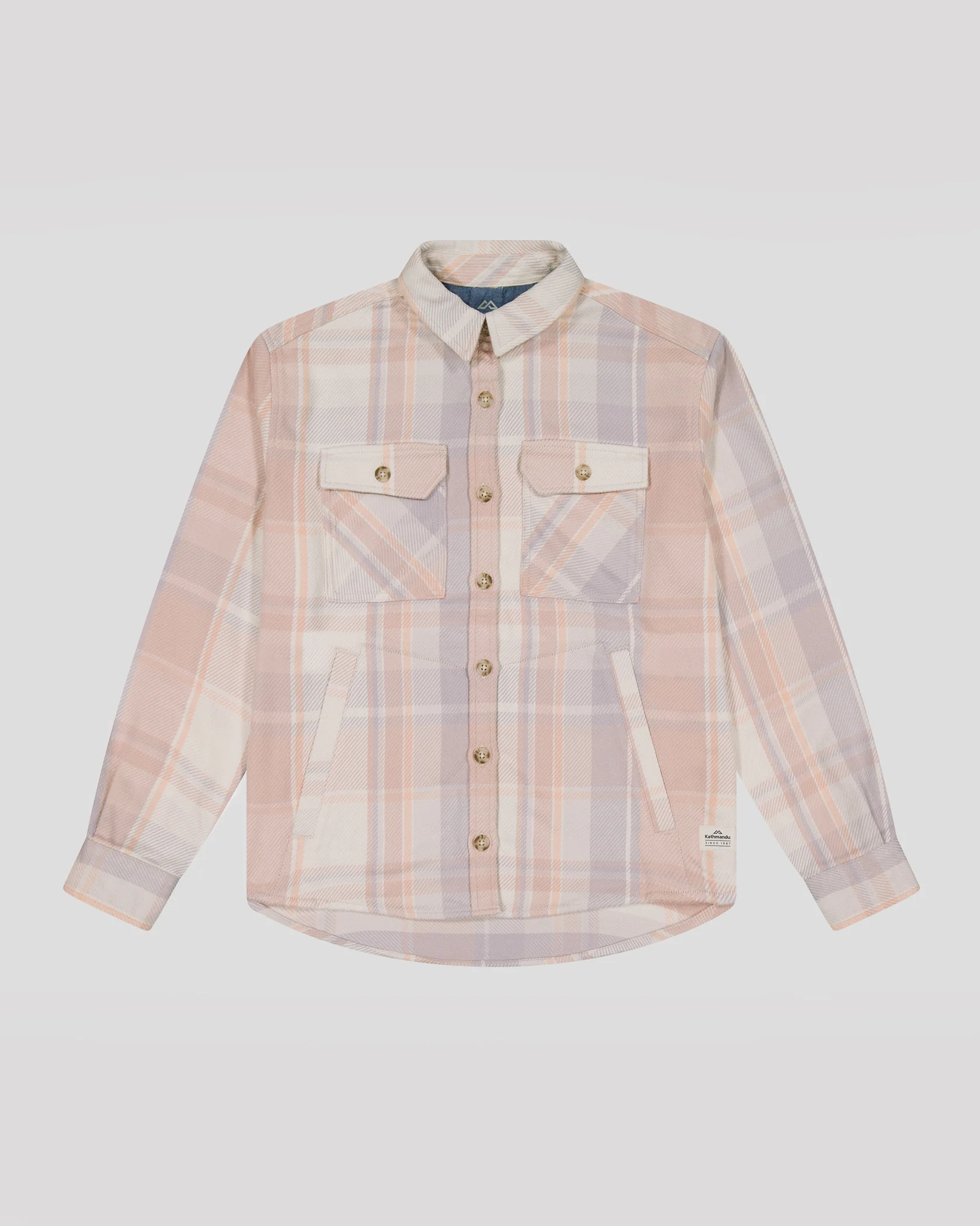 Women’s Huntly Long Sleeve Shirt - Cabin Plaid Shroom - Image 4