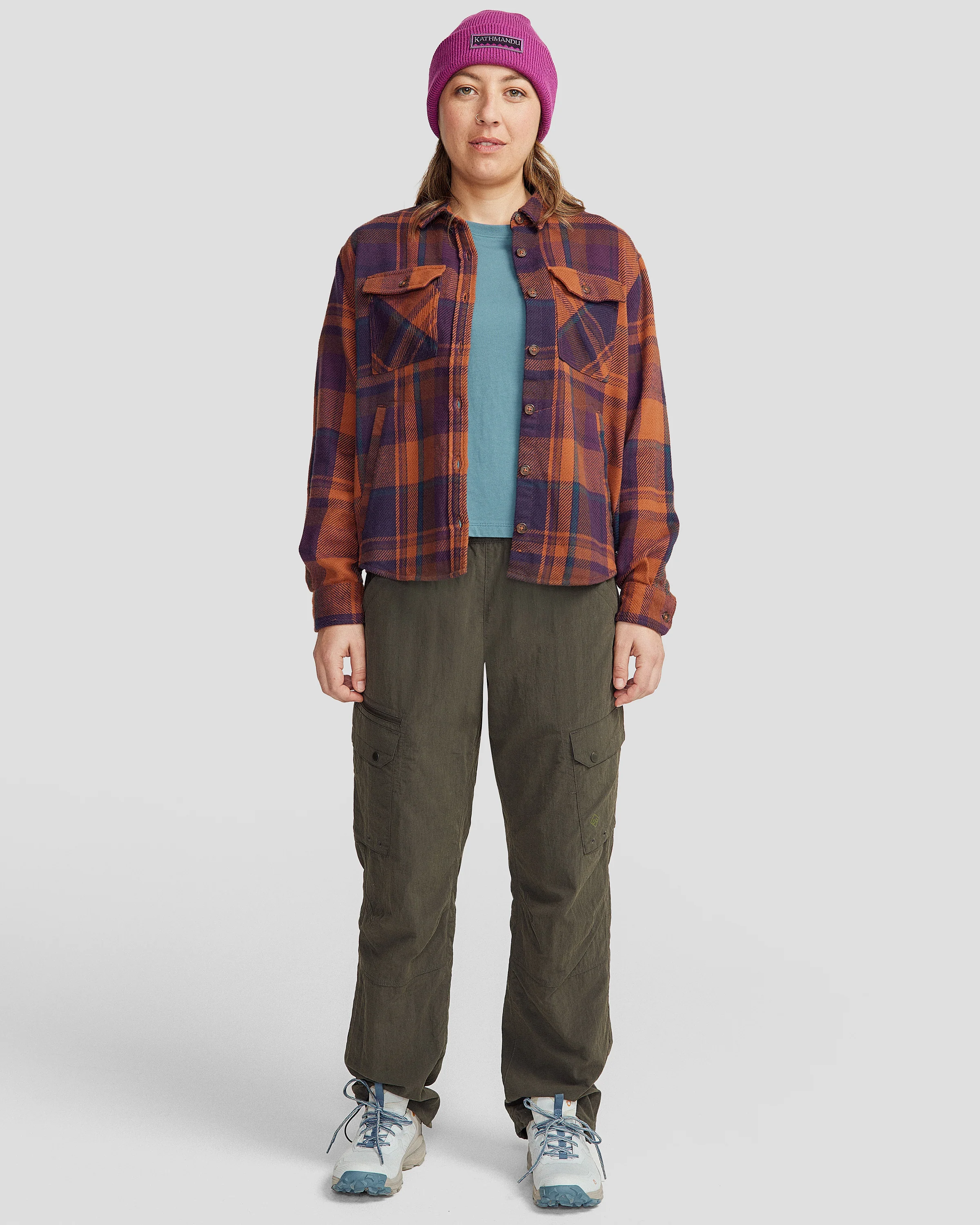 Women’s Huntly Long Sleeve Shirt - Cabin Plaid Woodsy - Image 2