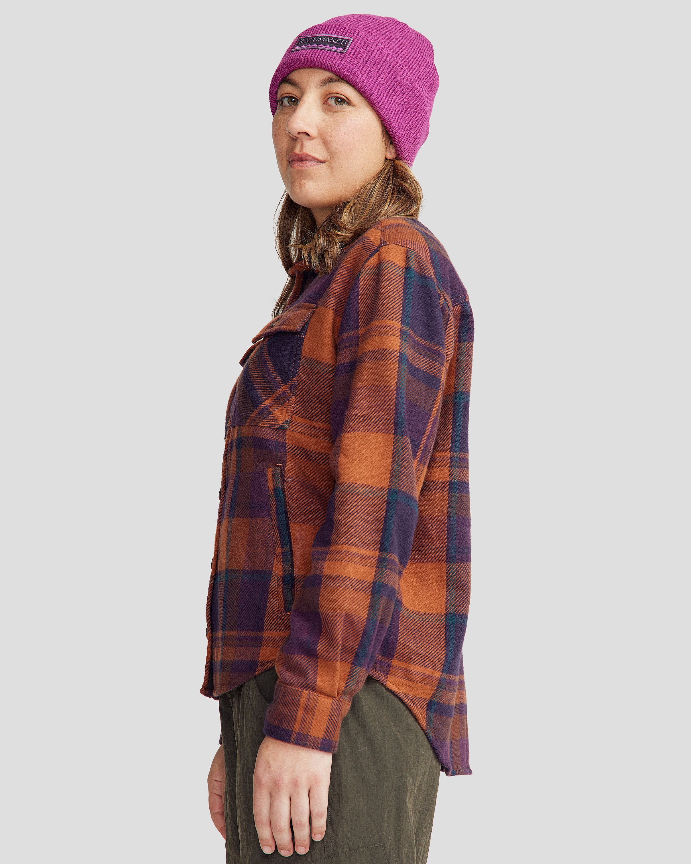 Women’s Huntly Long Sleeve Shirt - Cabin Plaid Woodsy - Image 3