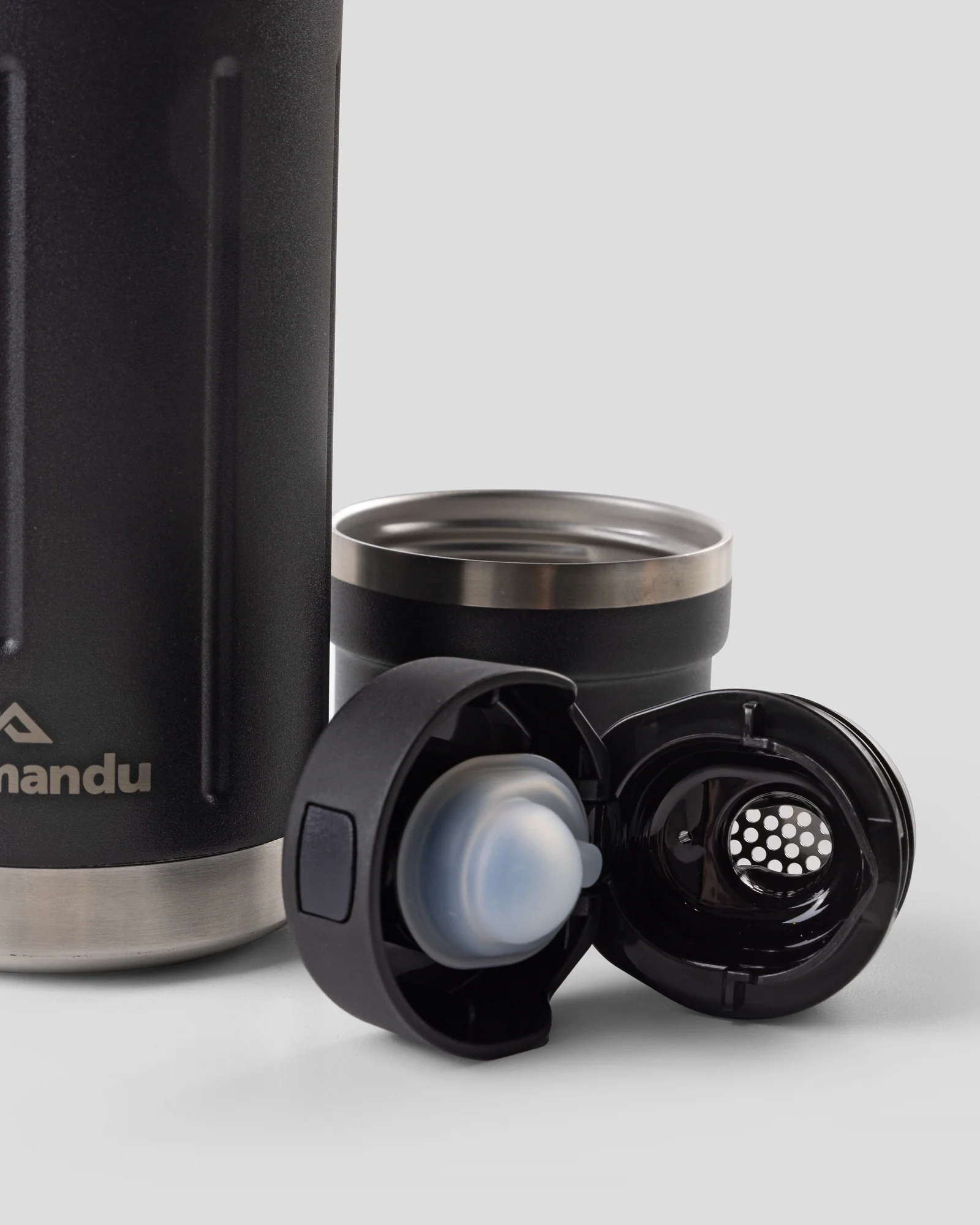 Insulated Flask With Cup - 650 ml - Black Stingray - Image 3