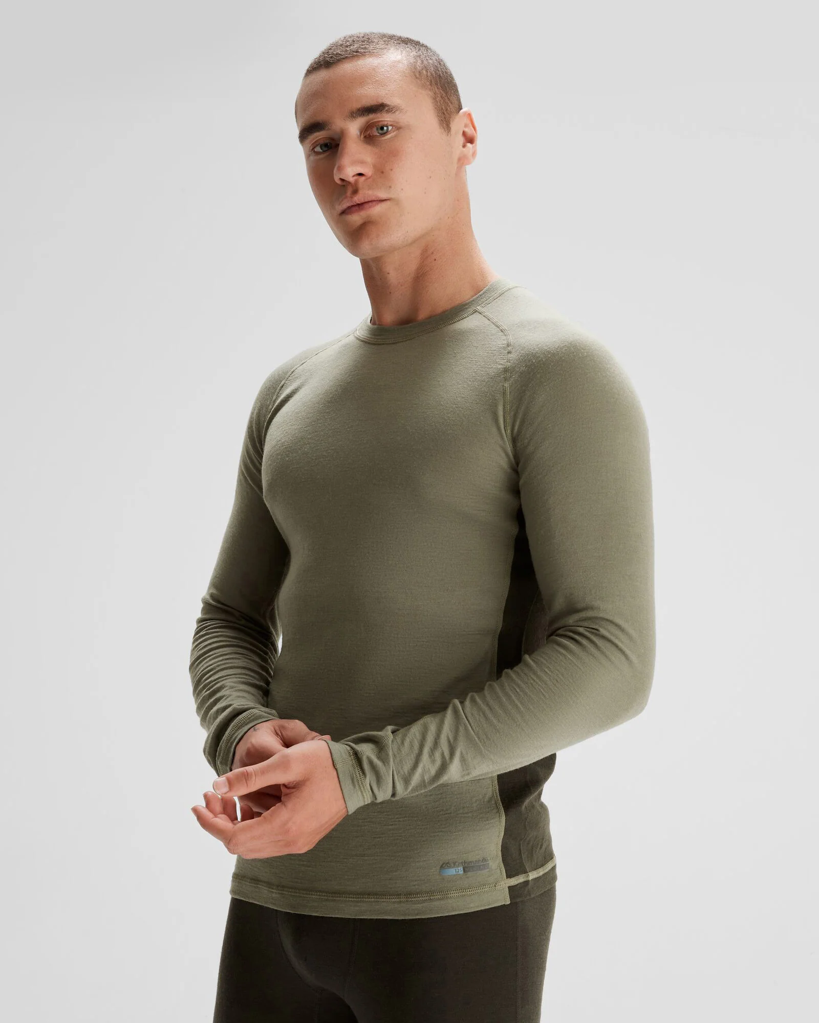Men's K-Merino 125 Baselayer Top - Beech/Dark Moss - Image 3