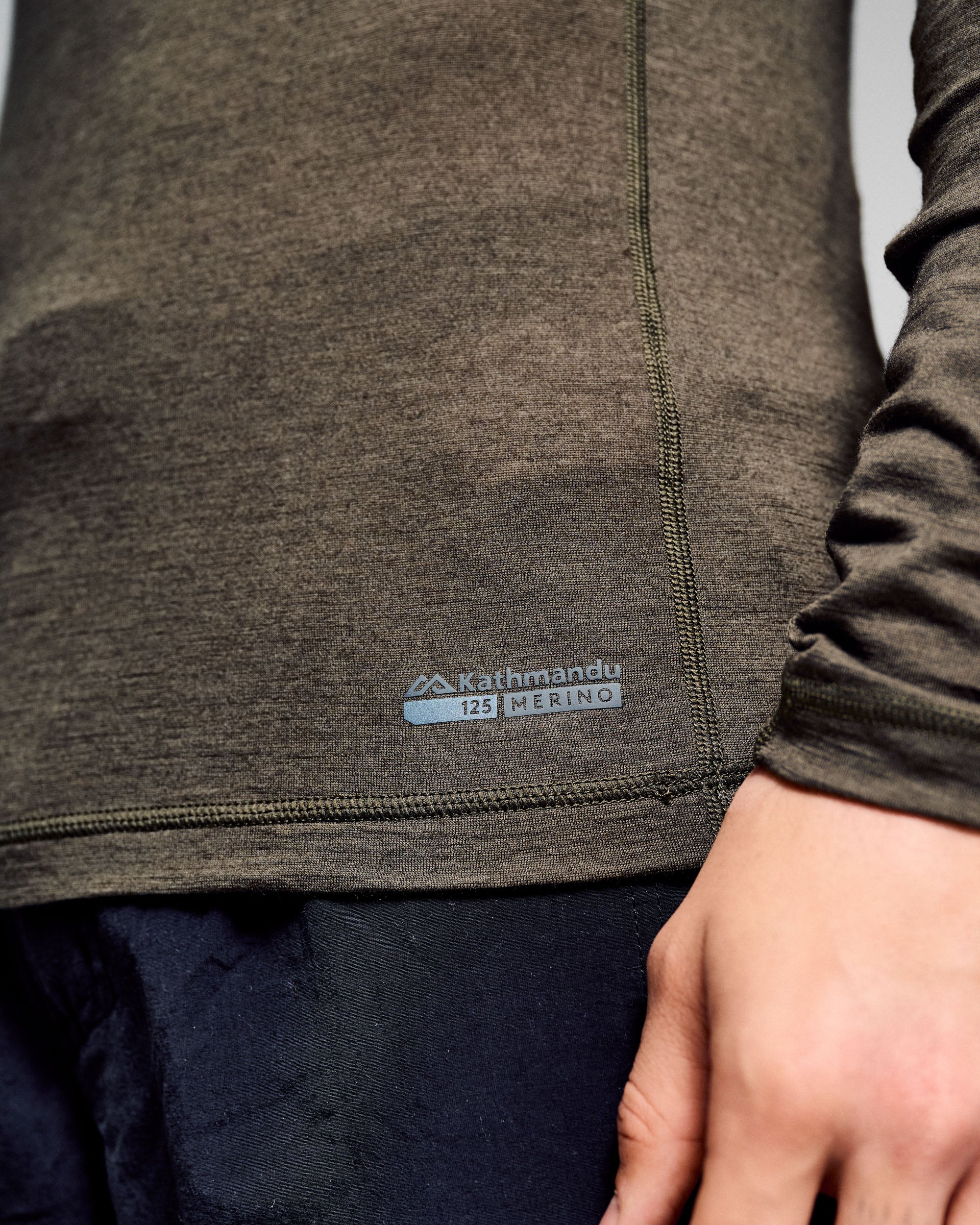 Men's K-Merino 125 Baselayer Long Sleeve Top - Light Moss - Image 2