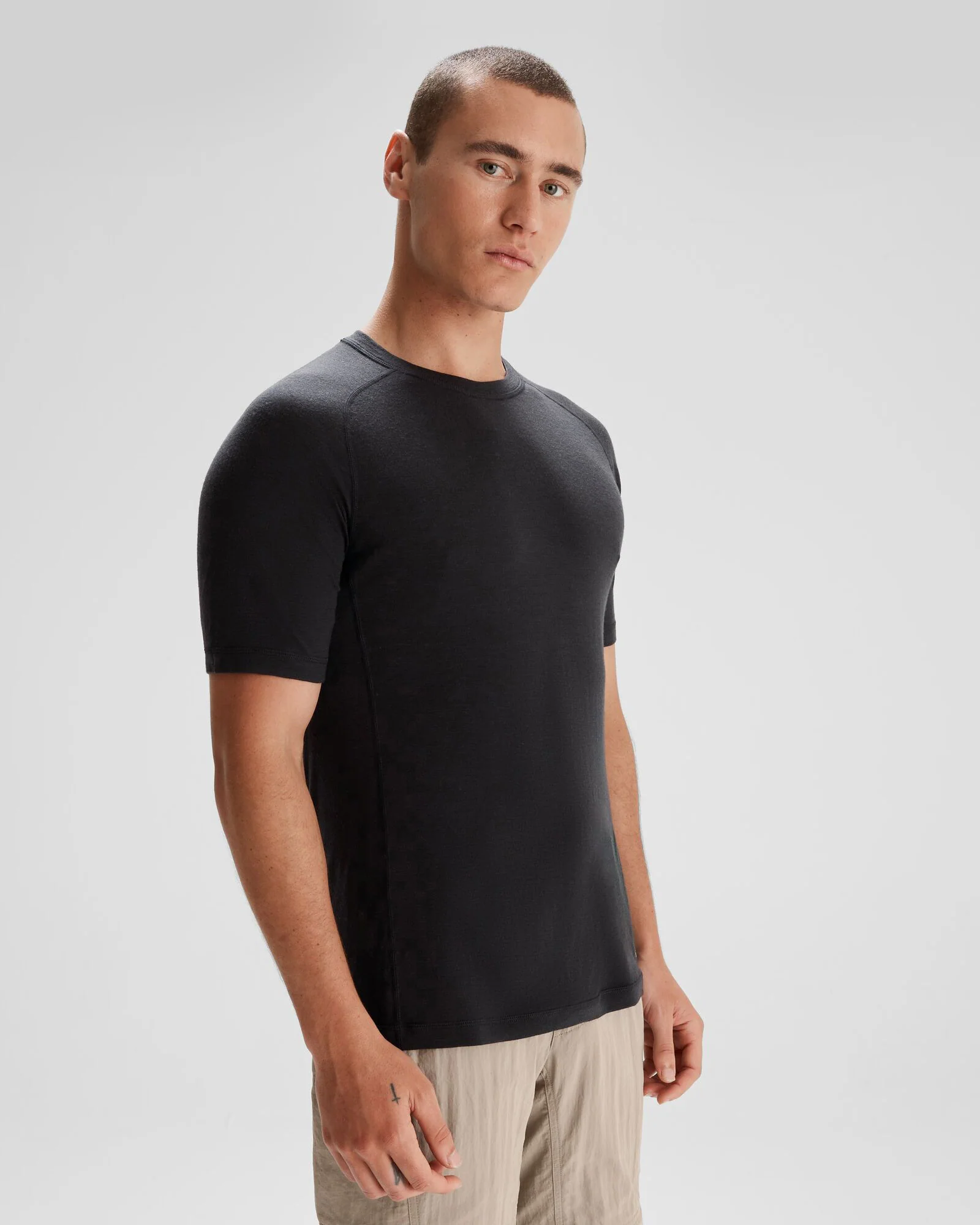 Men's K-Merino 125 Baselayer T-shirt - Black Stingray - Image 3