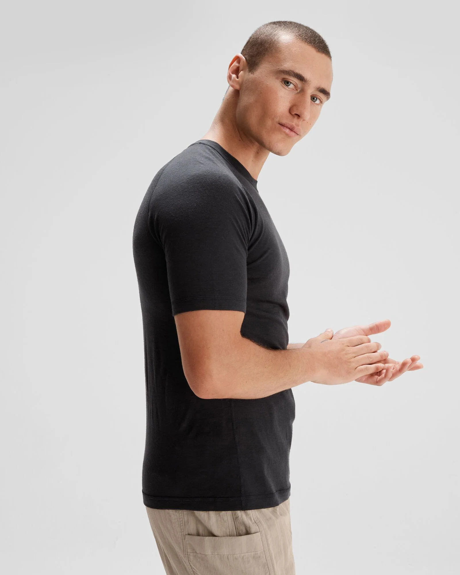 Men's K-Merino 125 Baselayer T-shirt - Black Stingray - Image 5
