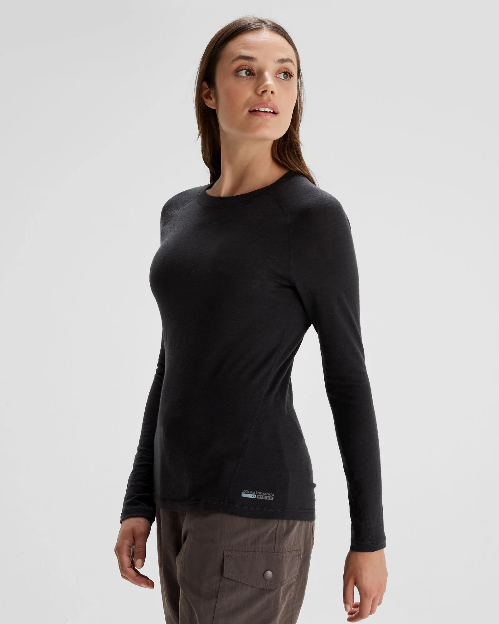 Women's K-Merino 125 Baselayer Top - Black Stingray - Image 3