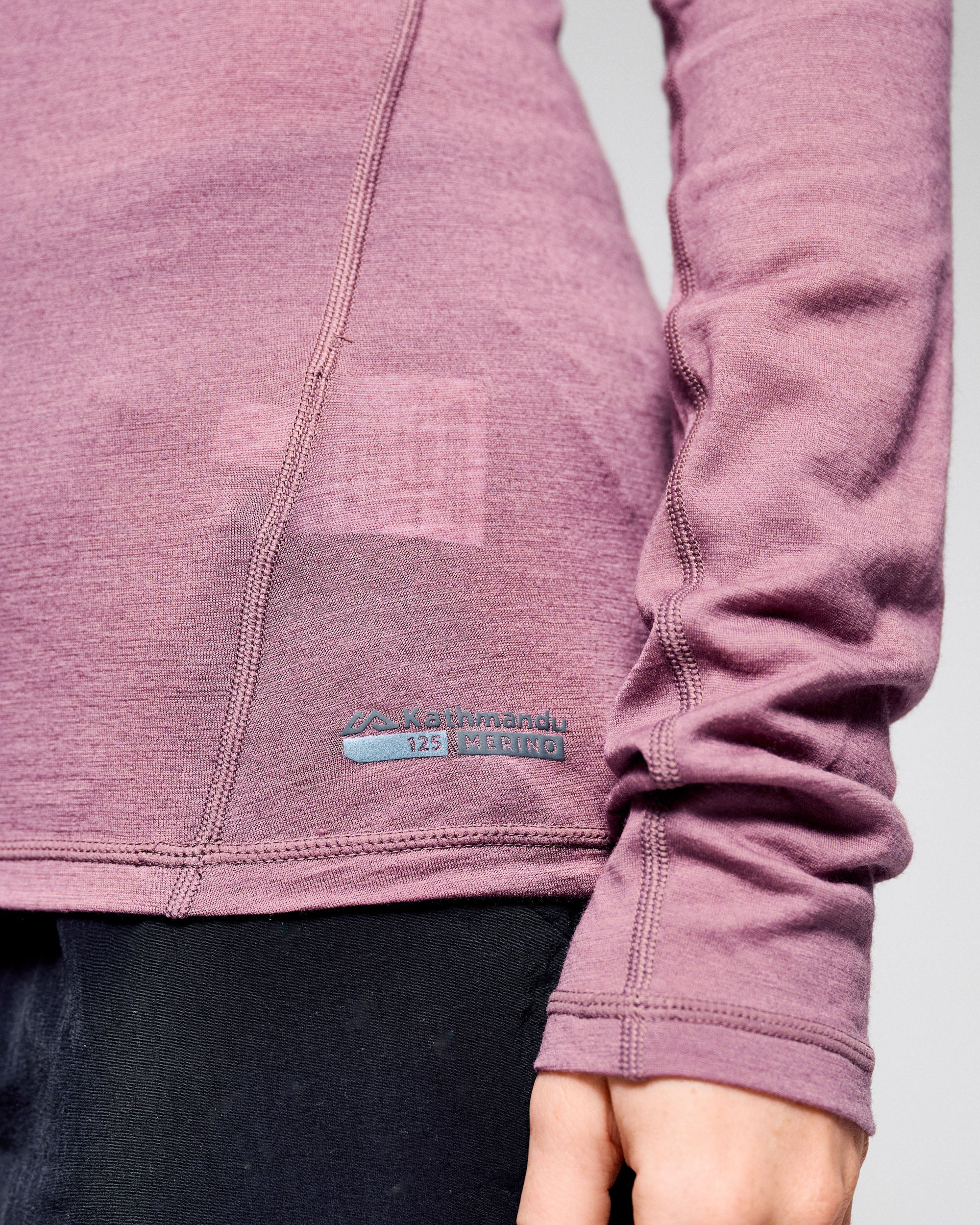 Women's K-Merino 125 Baselayer Long Sleeve Top - Dark Thistle - Image 3