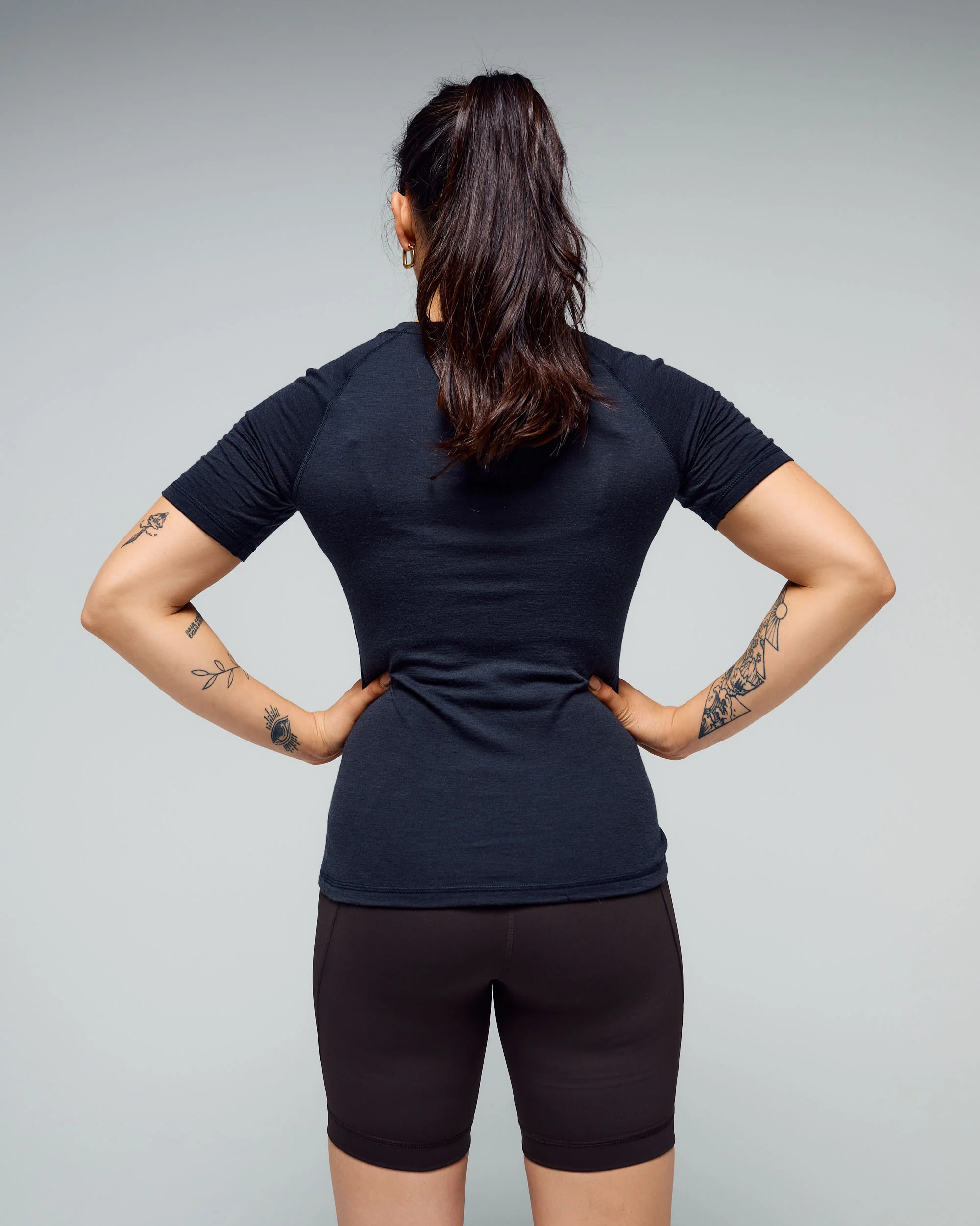 Women's K-Merino 125 Baselayer T-Shirt - Black Stingray - Image 4
