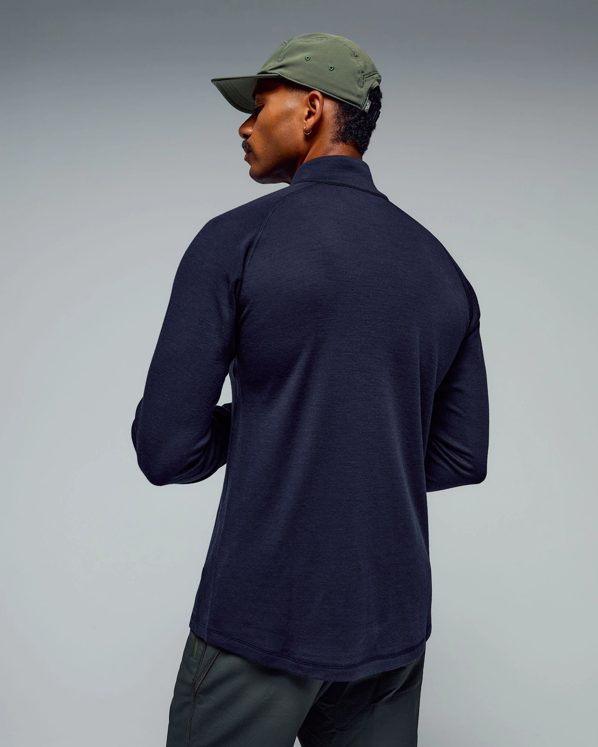 Men's K-Merino 250 Quarter Zip Long Sleeve - Black Stingray - Image 4