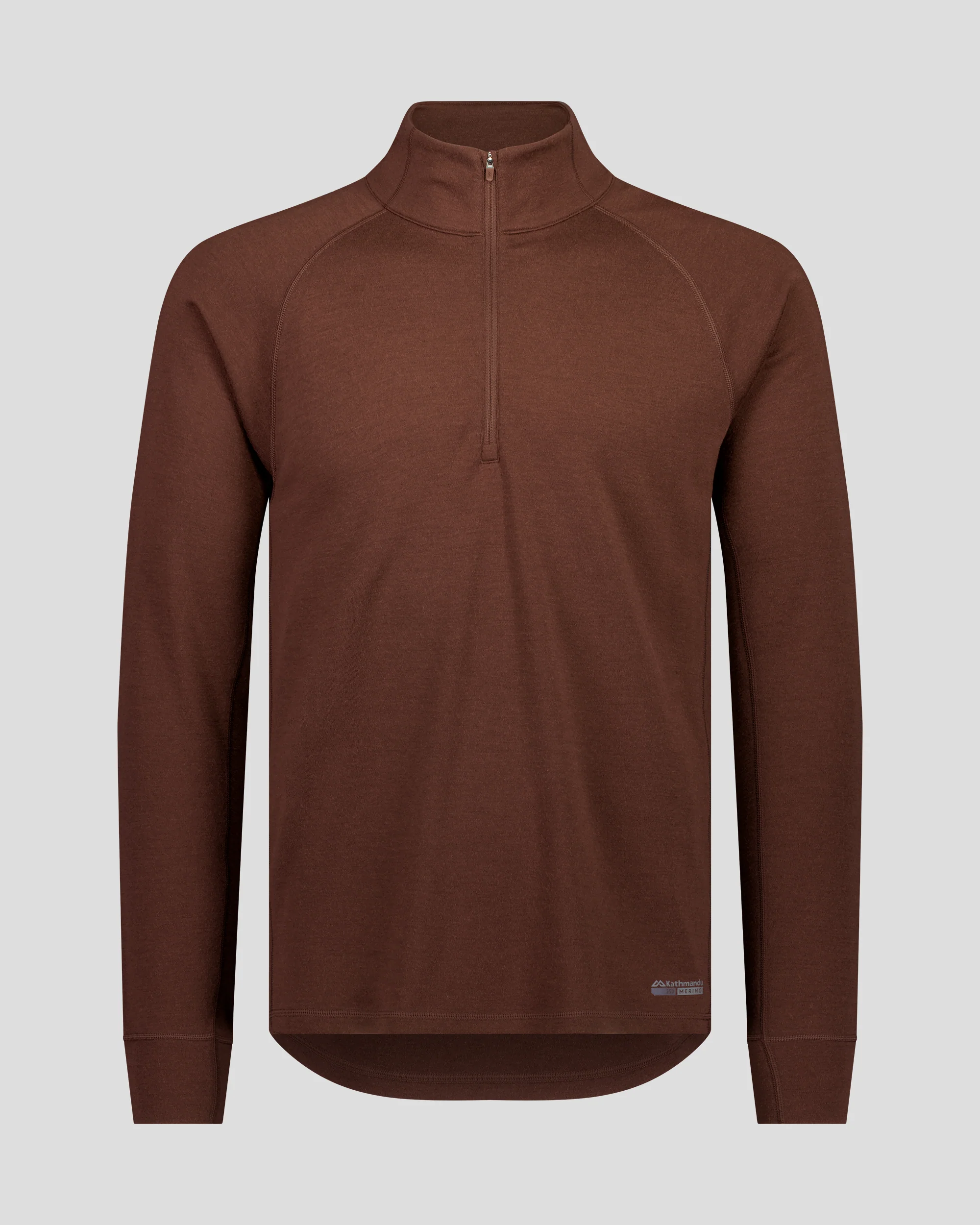 Men's K-Merino 250 1/4 Zip Long Sleeve Top - Cocoa - Image 4