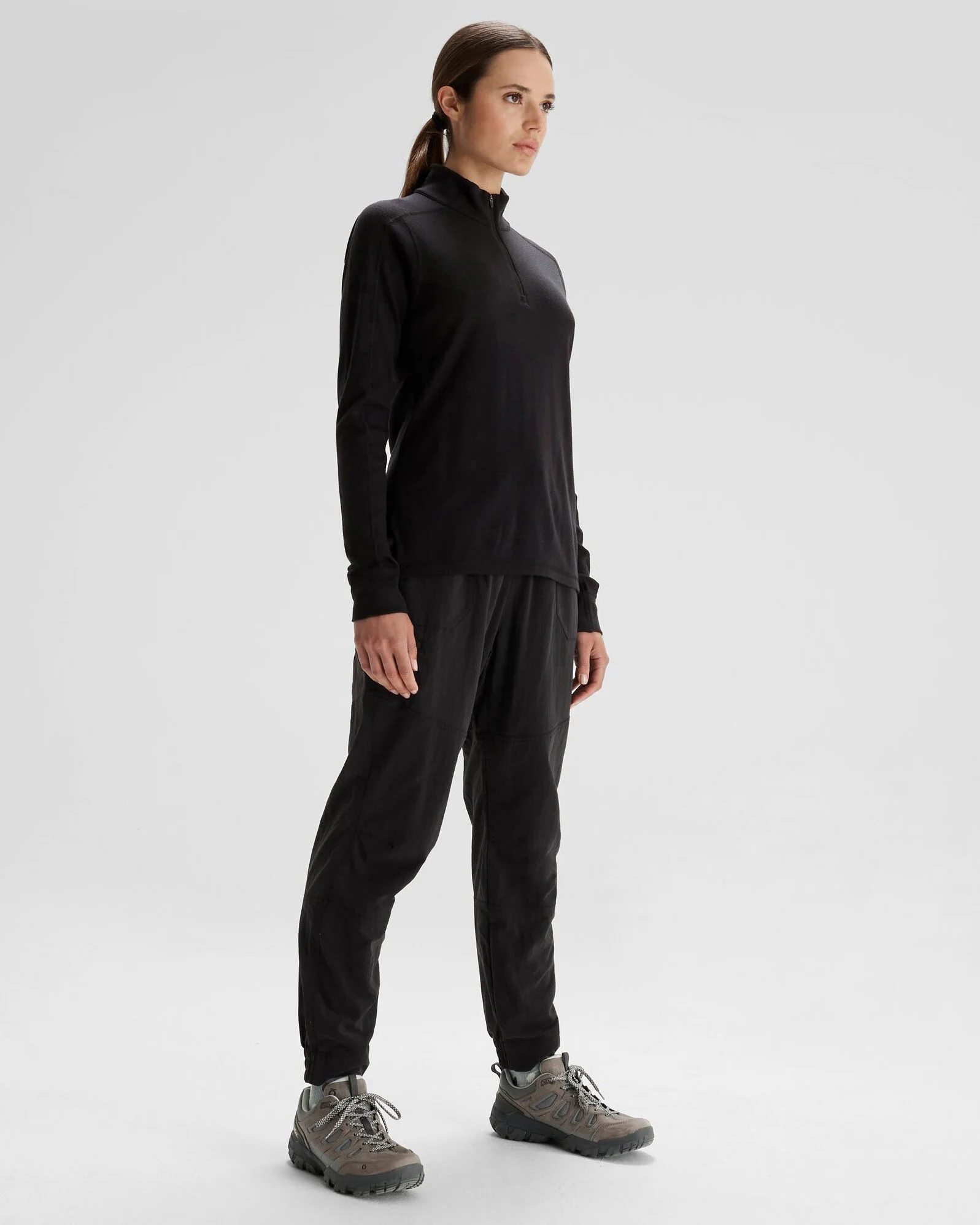 Women's K-Merino 250 Quarter Zip Top  - Black Stingray - Image 2