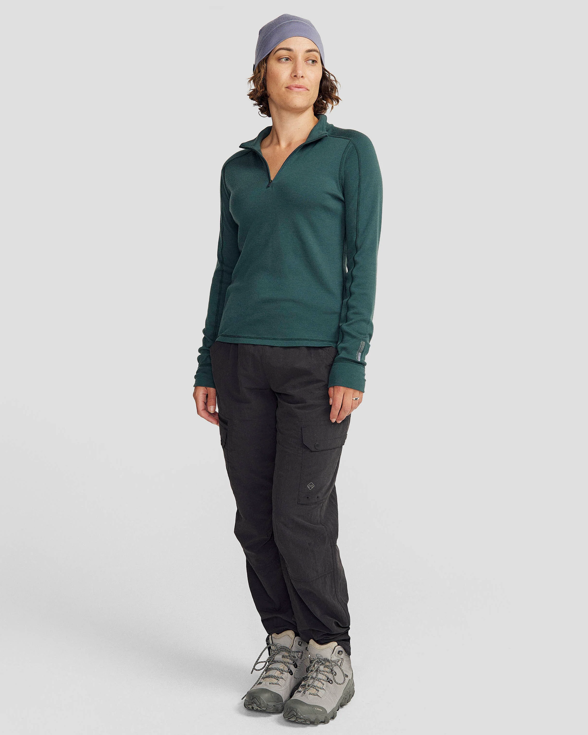 Women's K-Merino 250 Quarter Zip Top  - Deep Forest - Image 2