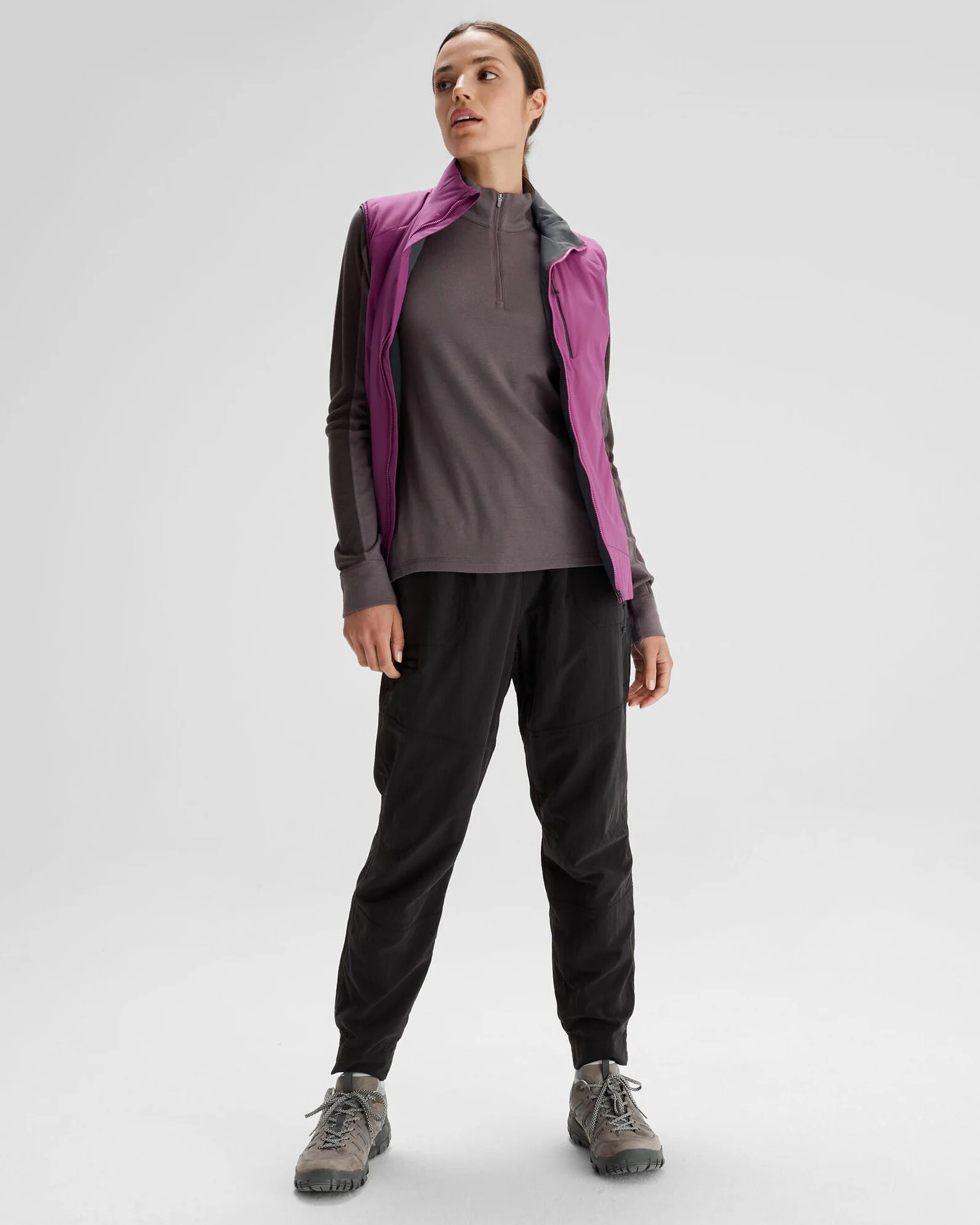 Women's K-Merino 250 Quarter Zip Top  - Light Quartz/Dark Quartz - Image 2