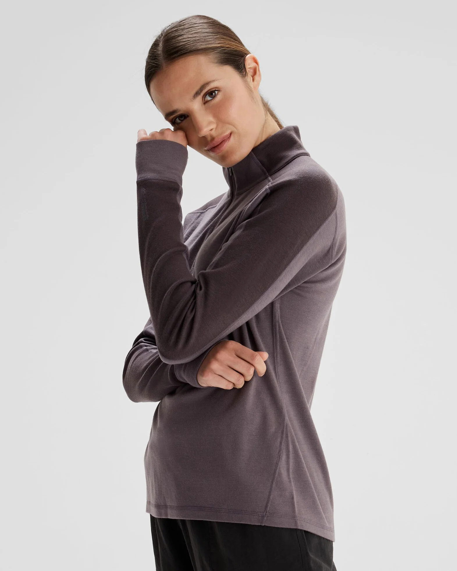 Women's K-Merino 250 Quarter Zip Top  - Light Quartz/Dark Quartz - Image 3