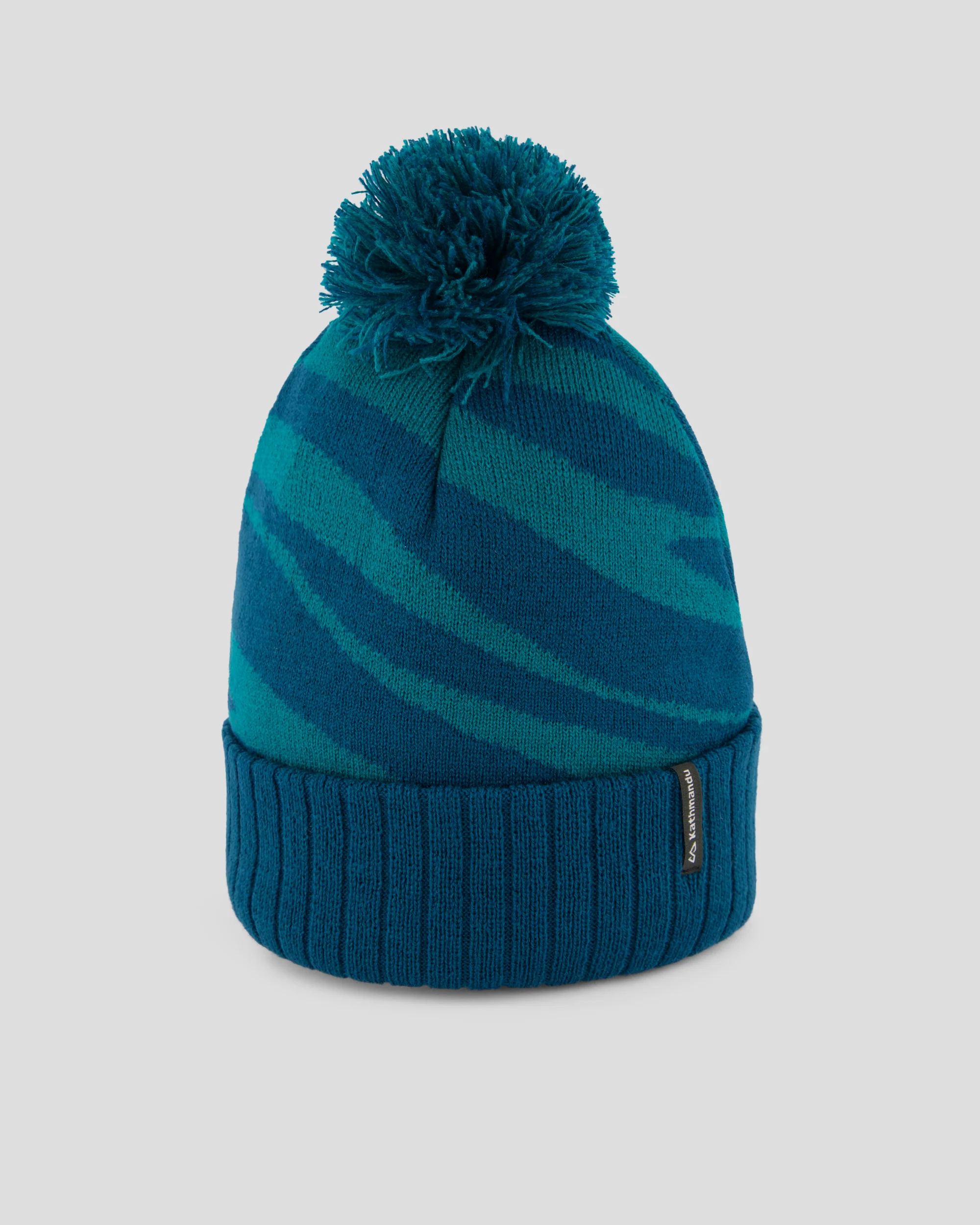 Kids Braided River Pom Pom Beanie -  Lagoon Braided River - Image 3