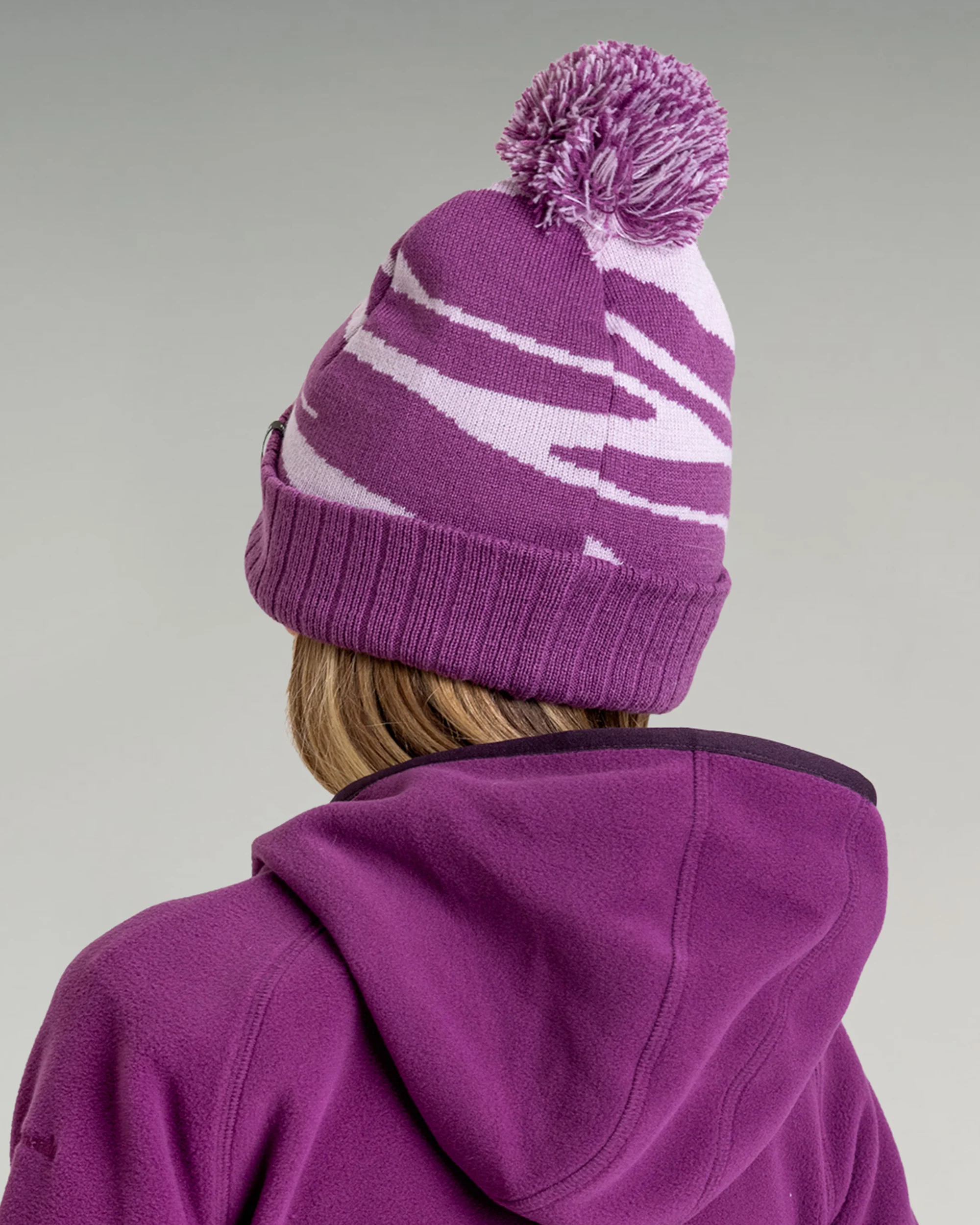 Kids Braided River Pom Pom Beanie -  Stardust Braided River - Image 2