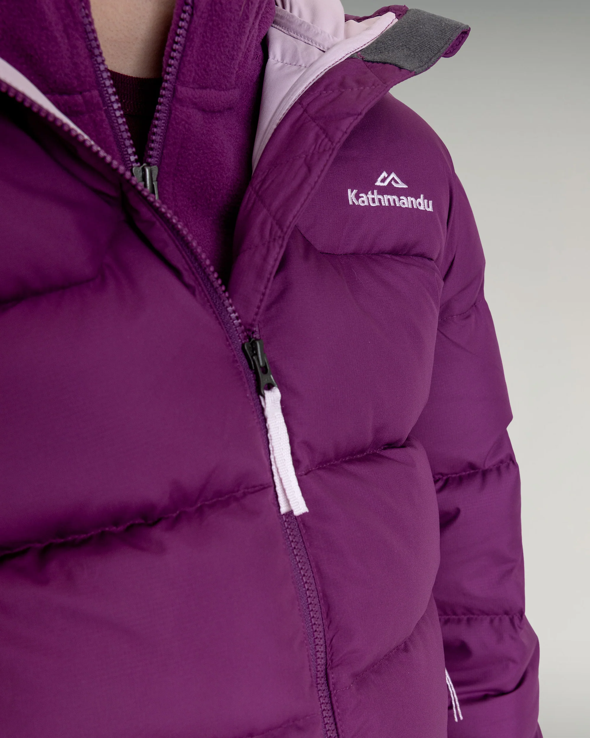Kids' Epiq Down Hooded Jacket - Berry - Image 5