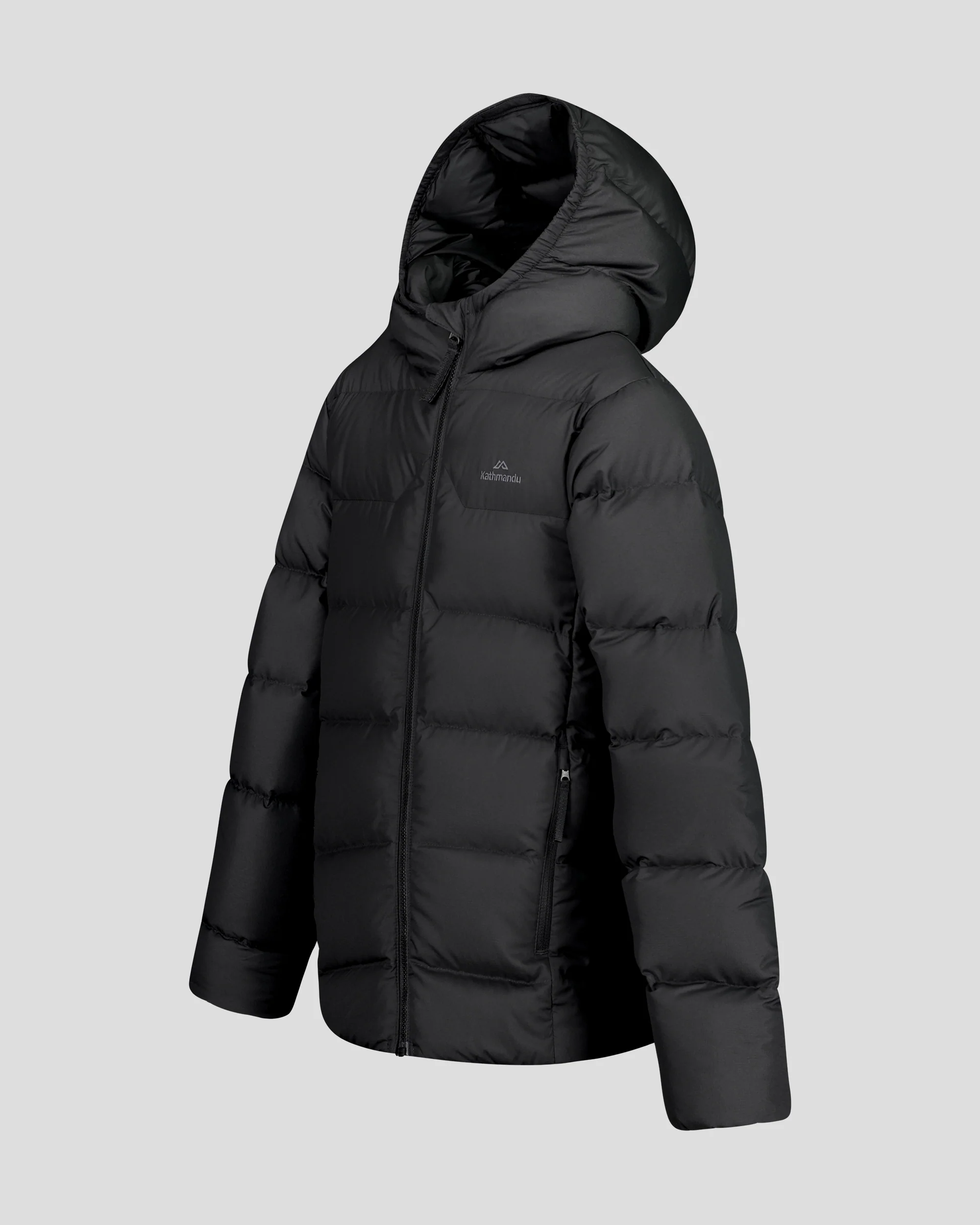 Kids' Epiq Down Hooded Jacket - Black Stingray - Image 4