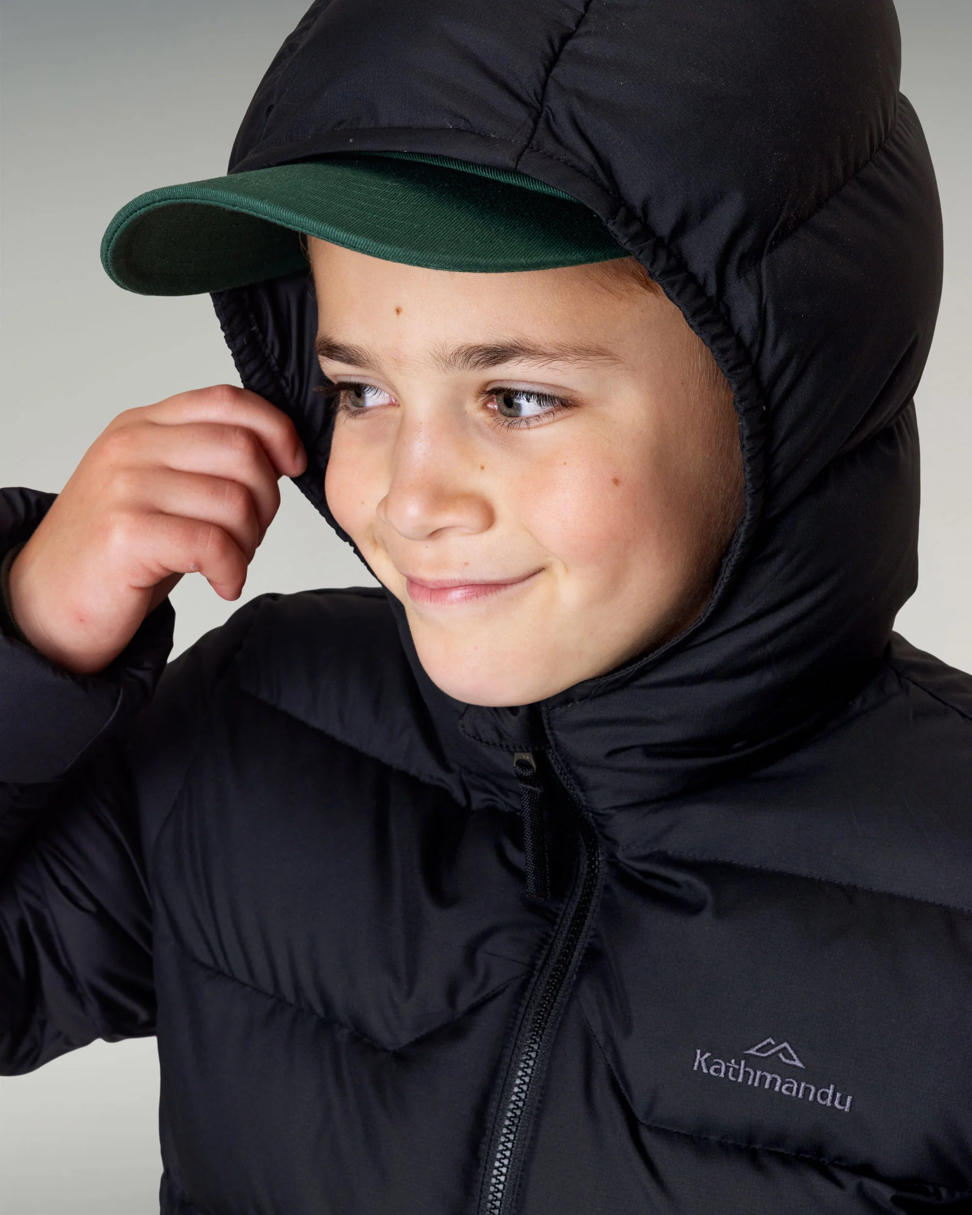 Kids' Epiq Down Hooded Jacket - Black Stingray - Image 5