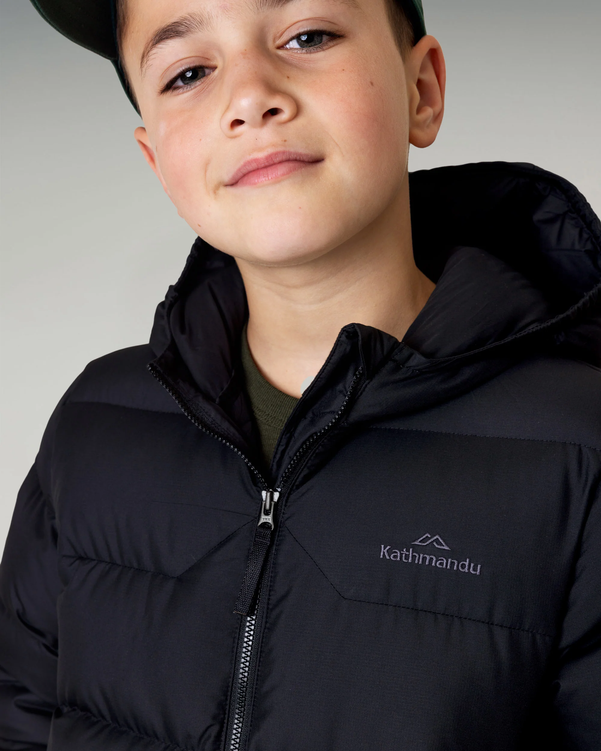 Kids' Epiq Down Hooded Jacket - Black Stingray - Image 6