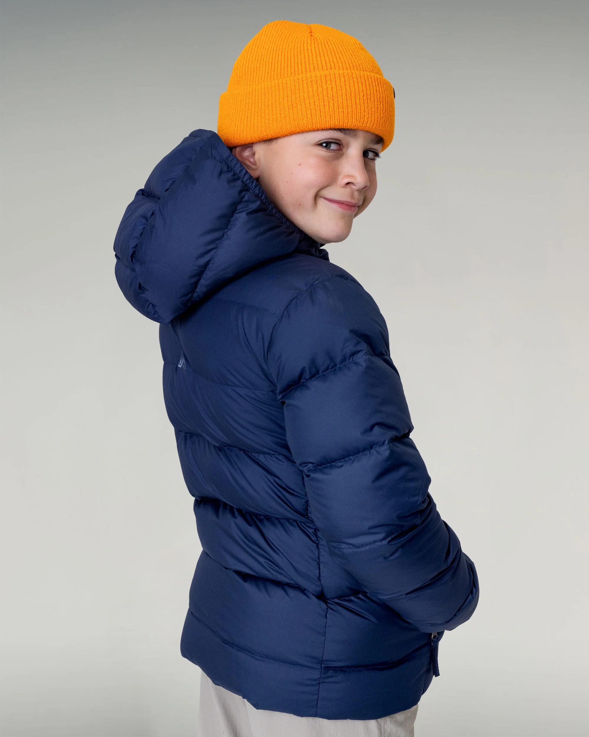 Kids' Epiq Down Hooded Jacket - Classic Navy - Image 5