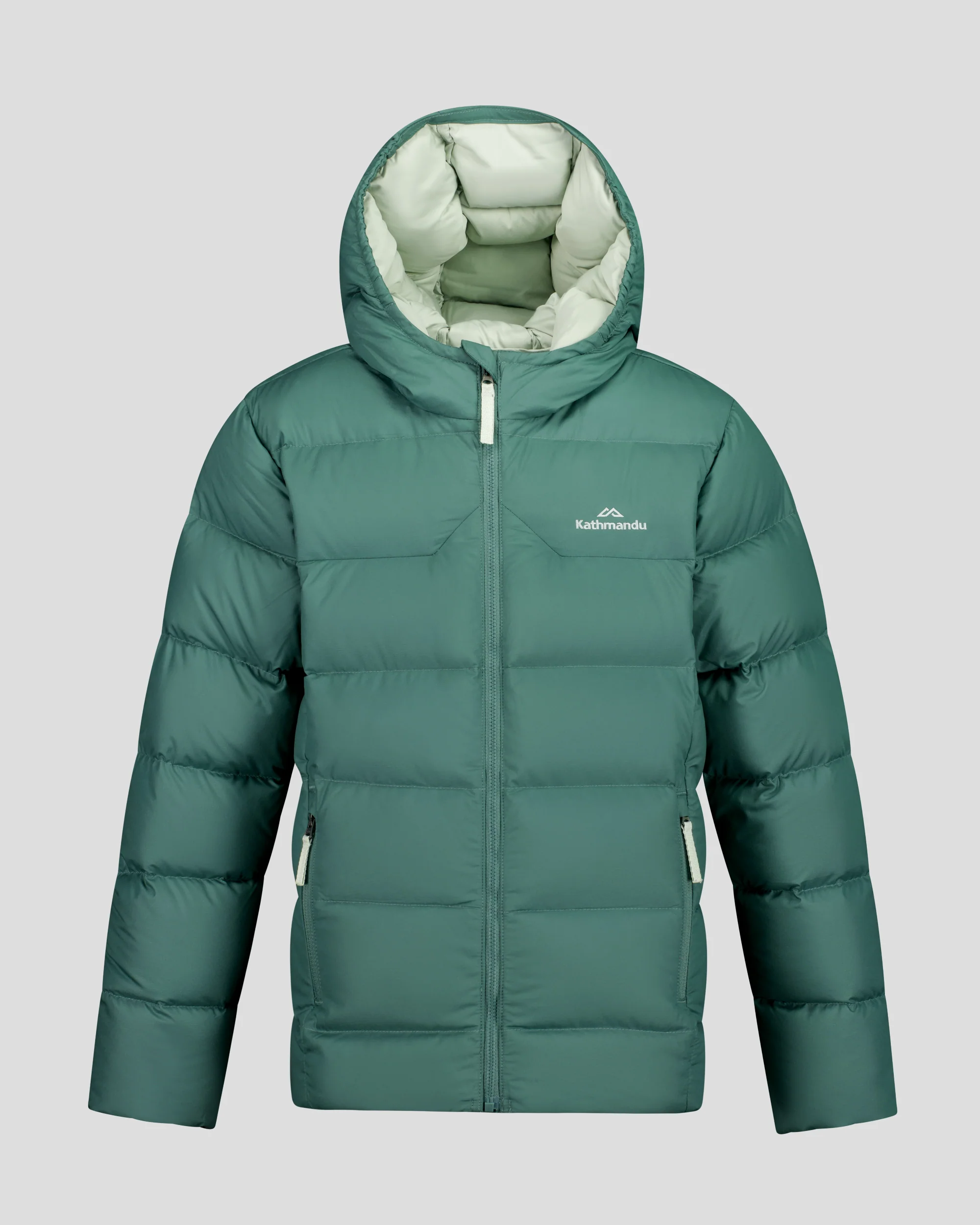 Kids' Epiq Down Hooded Jacket - Light Forest - Image 3