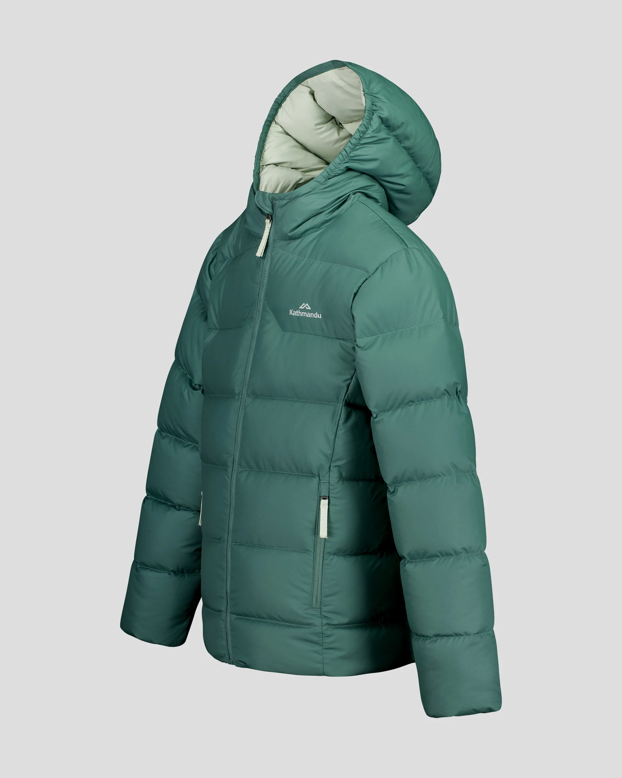 Kids' Epiq Down Hooded Jacket - Light Forest - Image 4