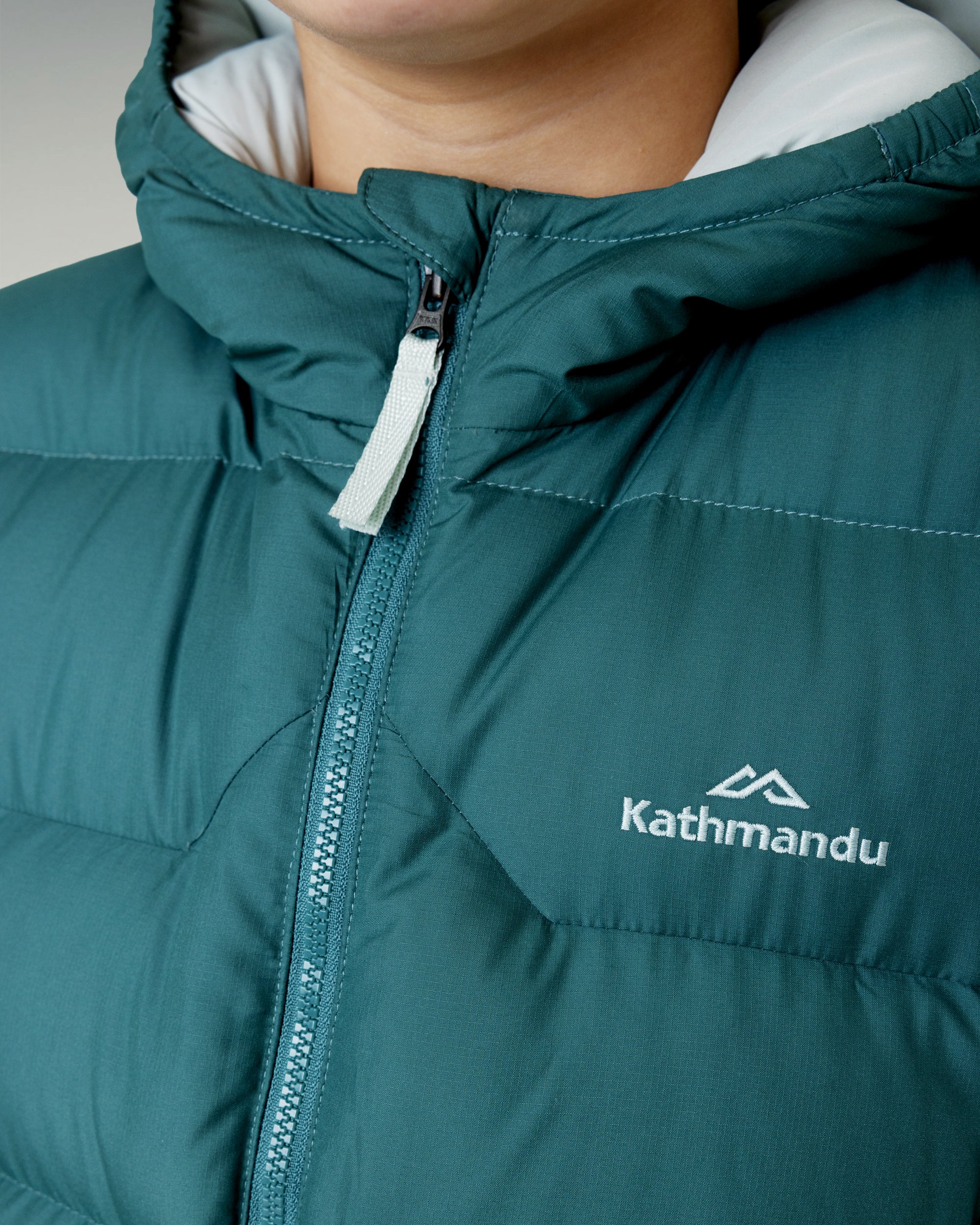 Kids' Epiq Down Hooded Jacket - Light Forest - Image 6